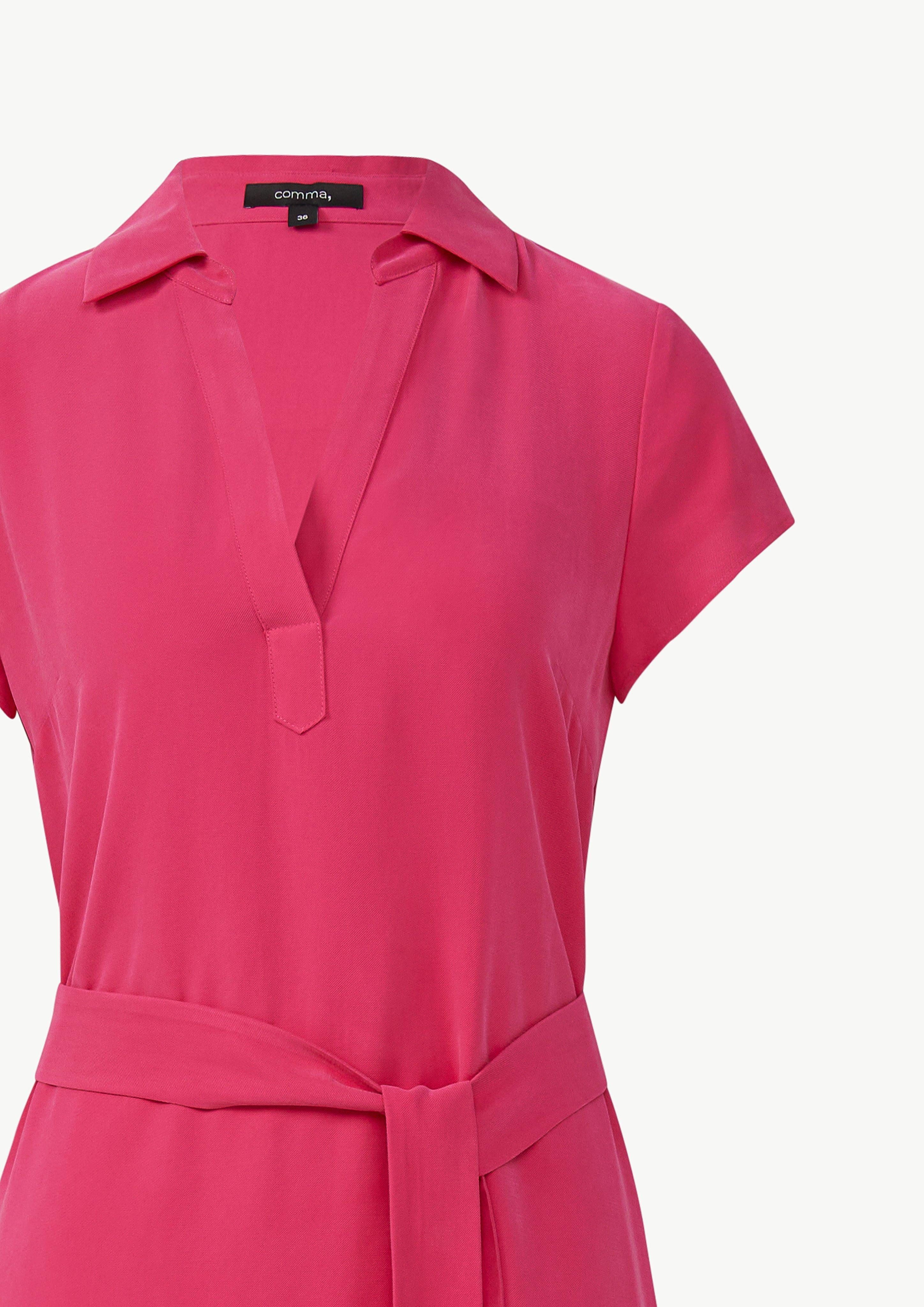 Comma Maxikleid Kurzärmeliges Midikleid aus Viskosemix günstig online kaufen