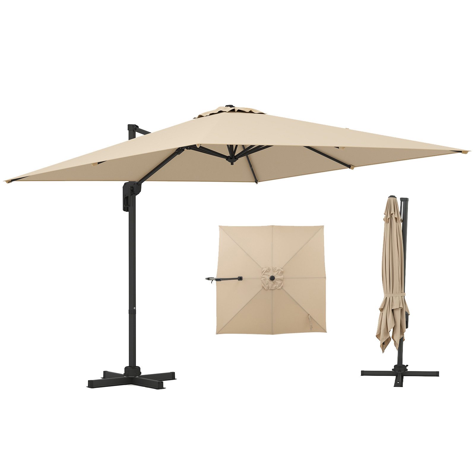 KOMFOTTEU Sonnenschirm, Ampelschirm 360°drehbar, 300 x günstig online kaufen