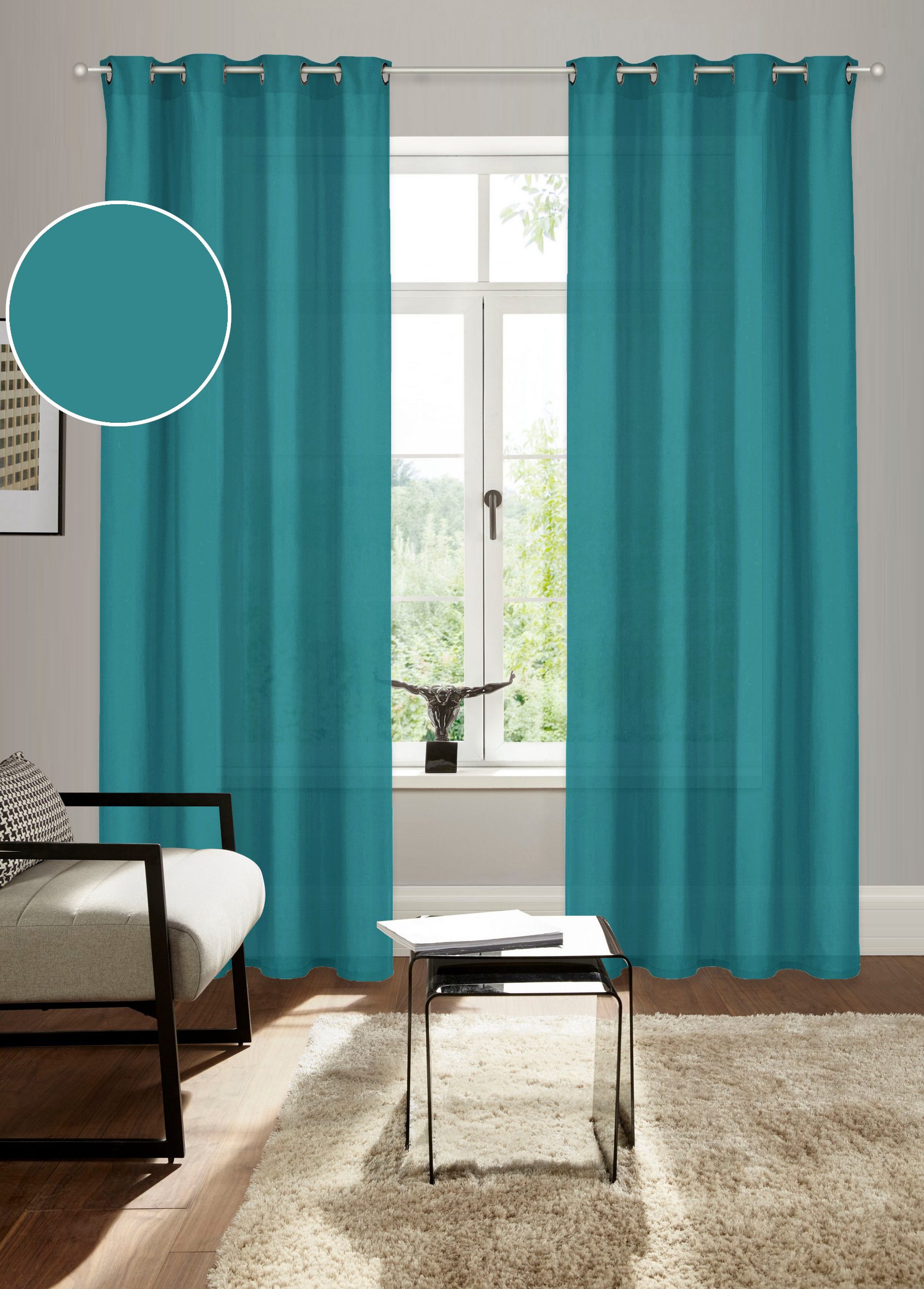 Bruno Banani Vorhang Lagan (2 St), Ösen, blickdicht, Polyester, 2-er Set, gewebt, Microfaser, versch. Größen, einfarbig, Bestseller