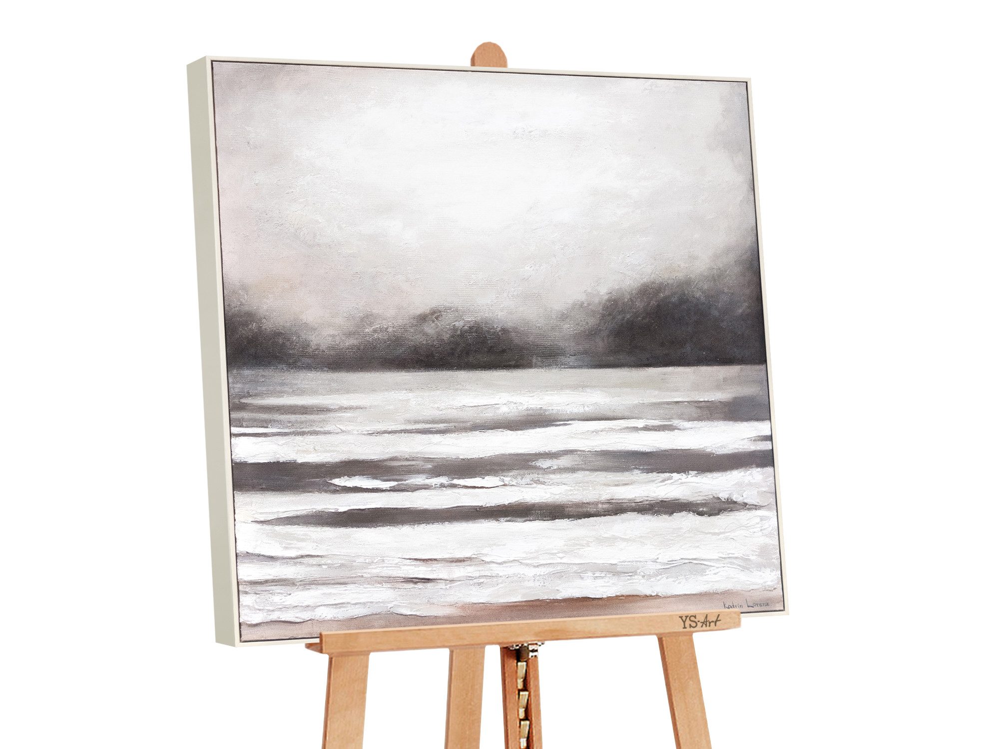 YS-Art Gemälde Mittelmeer, Dunkles auf Leinwand Bild Handgemalt Meer Wasser mit Rahmen