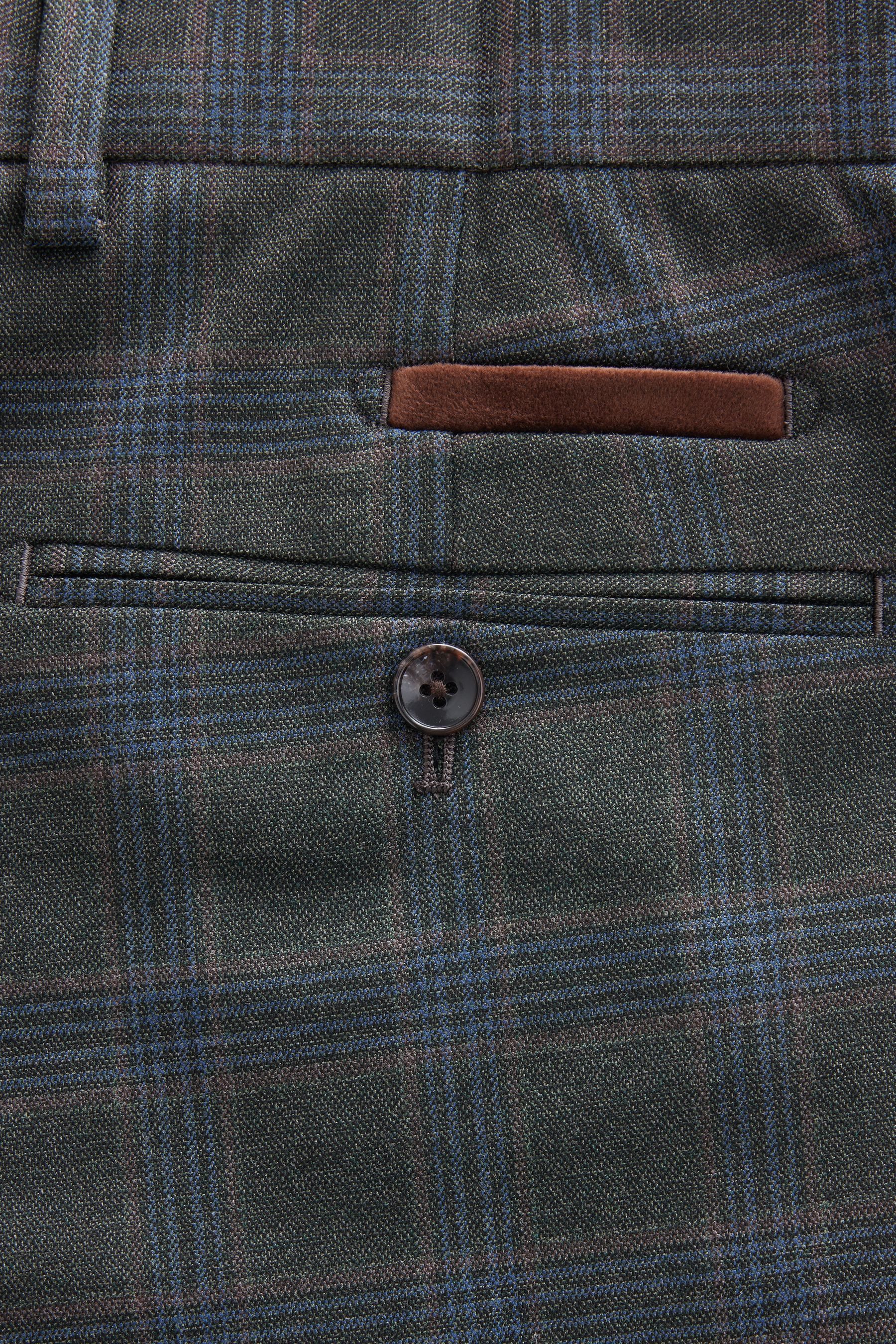 Next Anzughose Karierter paspelierter Anzug im Slim Fit: Hose (1-tlg)