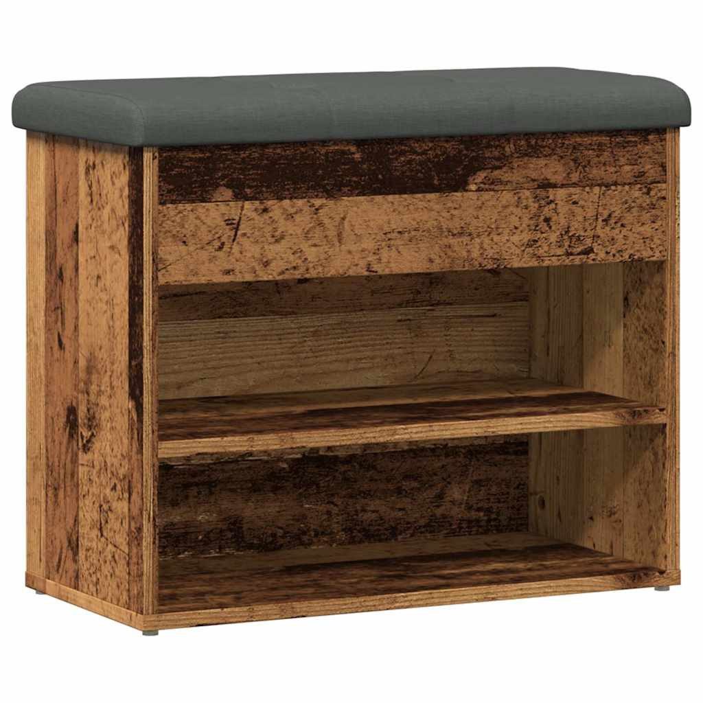 vidaXL Sitzbank Schuhbank Altholz-Optik 62x32x50 cm Holzwerkstoff