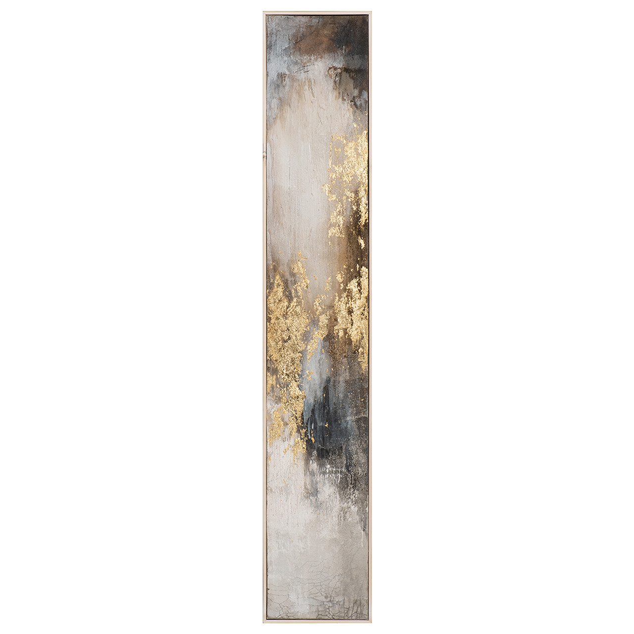 ArtUniverse Gemälde Schlanke Farbkomposition mit goldenen Akzenten 27 x 152 cm, Abstrakt