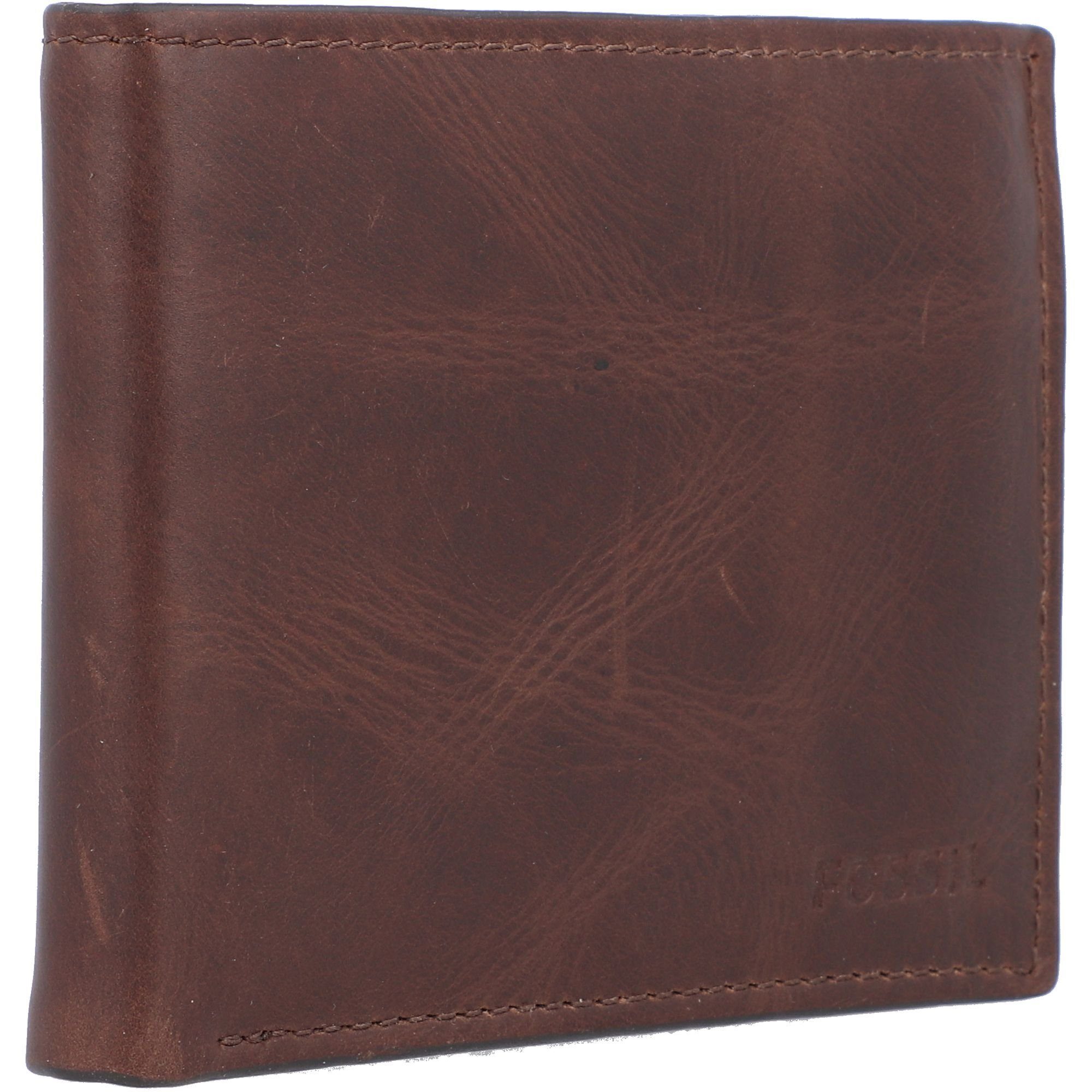 Derrick, brown Leder Fossil dark Geldbörse