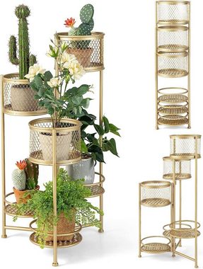 KOMFOTTEU Blumenständer 6-stöckiger Pflanzenständer, aus Metall, klappbarer Blumentopfhalter