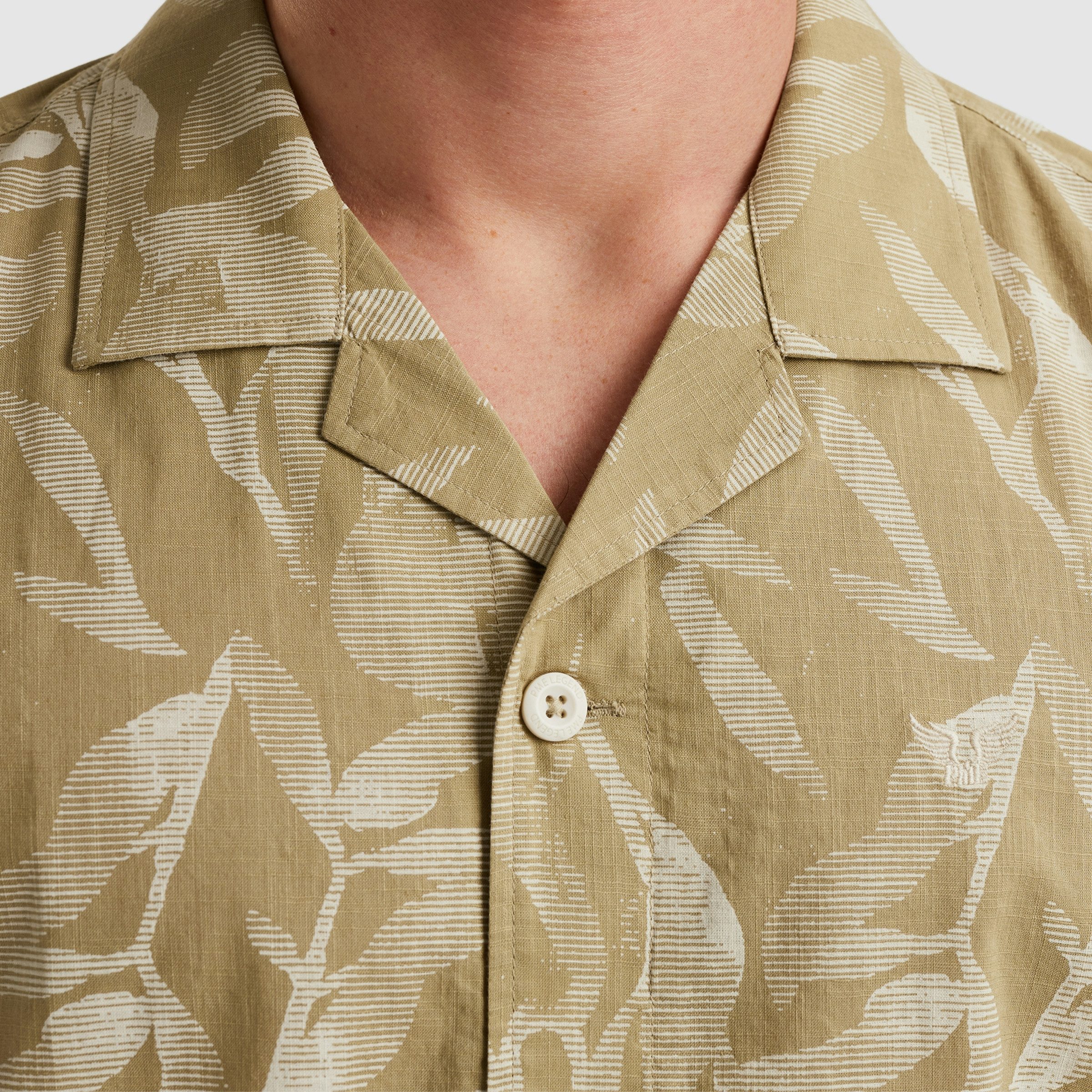PME LEGEND Kurzarmhemd Short Sleeve Shirt Print On Ctn Slub mit floralem Muster