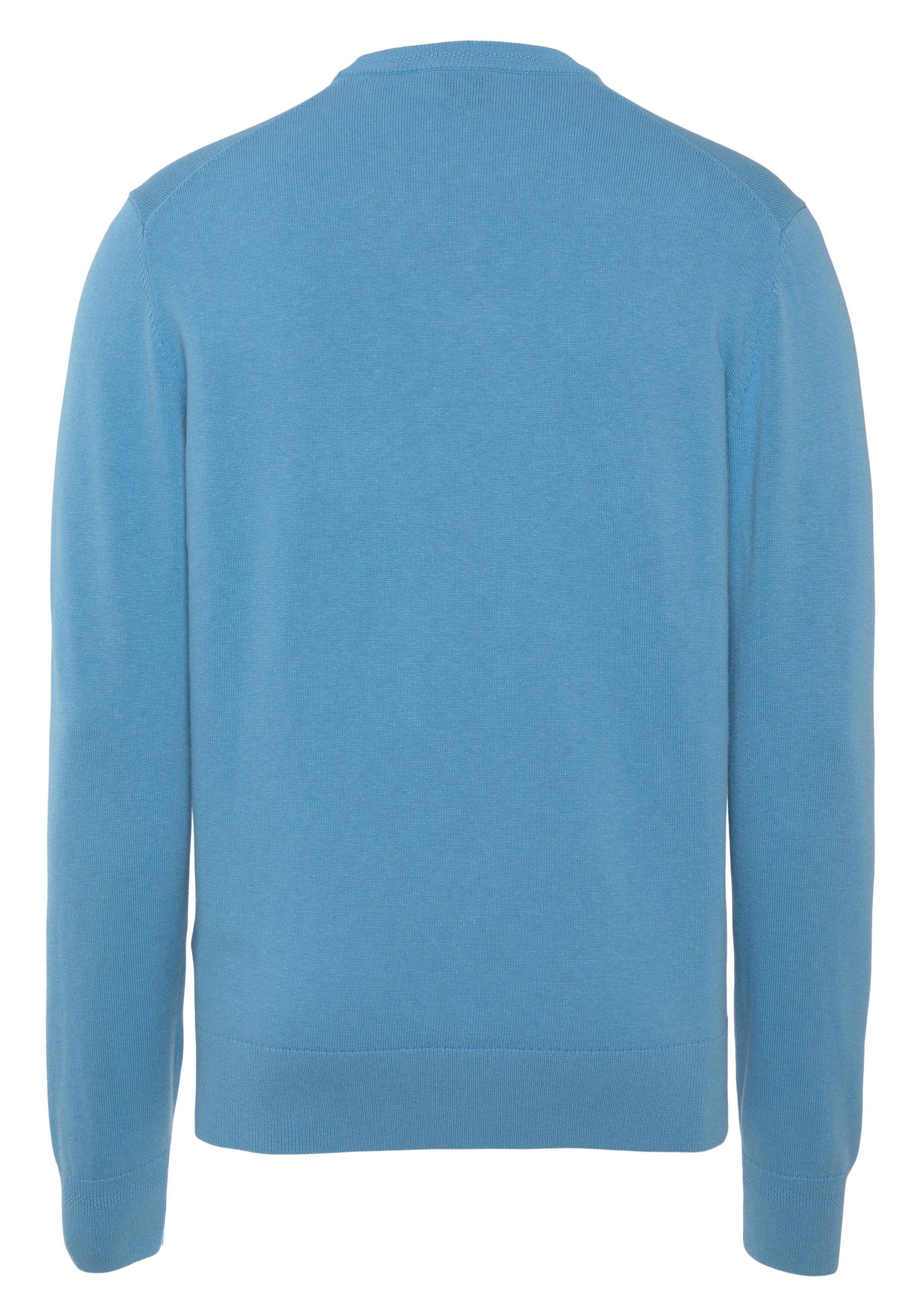 BOSS ORANGE Rundhalsausschnitt Open mit Strickpullover Kanovano Blue