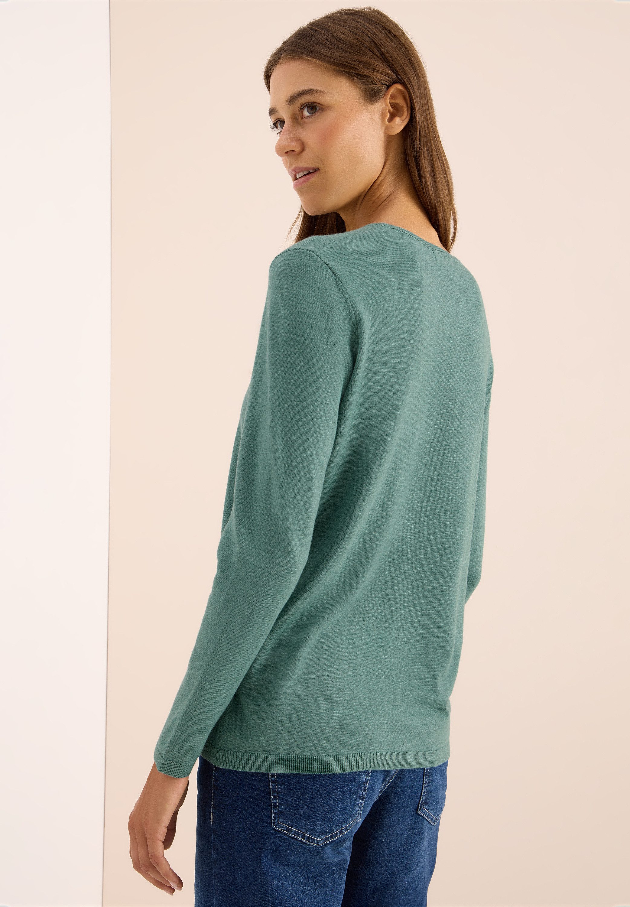 CECIL Strickpullover mit feinem Detail an der Schulter und Viskose-Anteil