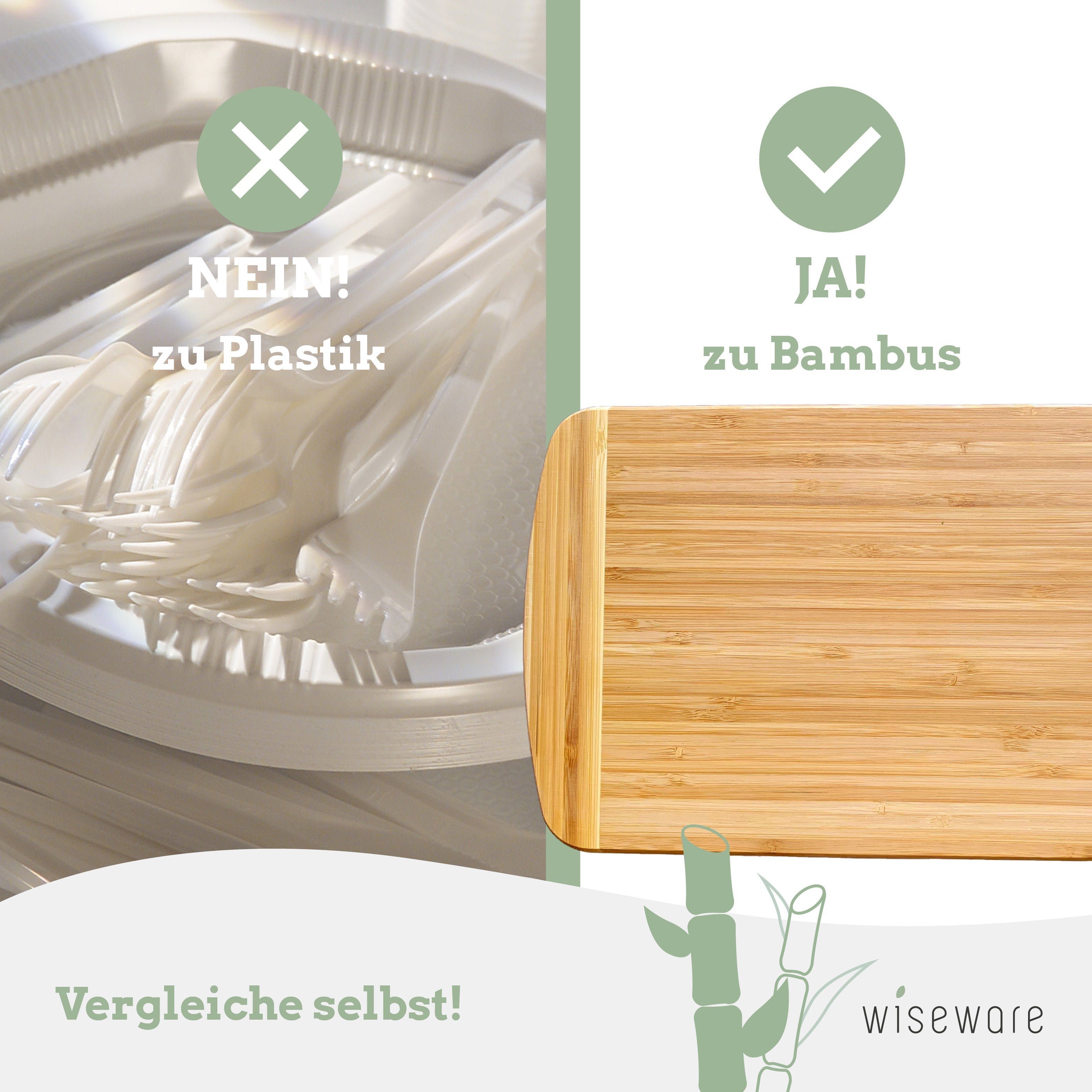 Bambus, x (1-St) Bambus 1,6 20 Schneidebrett wisefood cm), aus Brotschneidebrett x (30