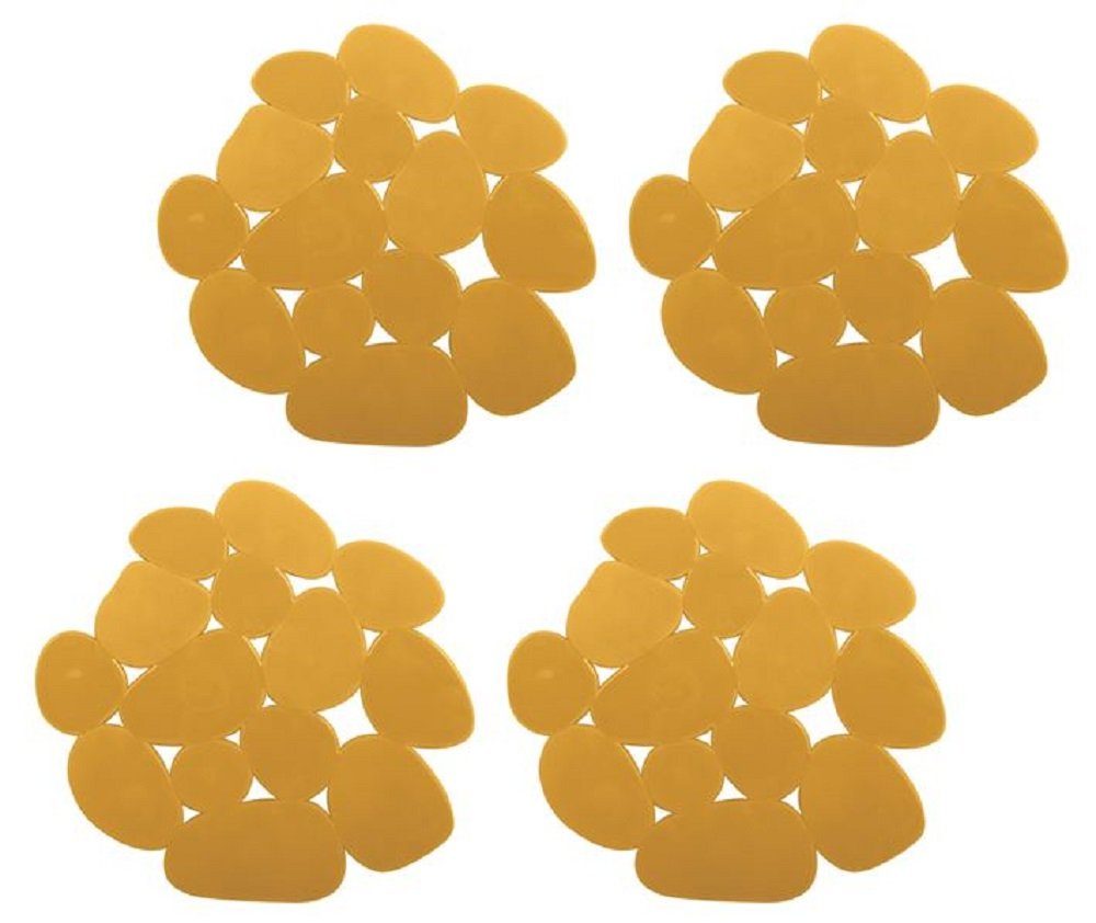 MSV Wanneneinlage KIESELSTEIN, B: 13 cm, L: 12.2 cm, Packung, 4-tlg., Anti-Rutsch-Pads für Dusche und Badewanne, 4-er Set, PVC, attraktive Kieselstein-Optik, 12,2 x 13 cm, in vielen bunten Farben erhältlich