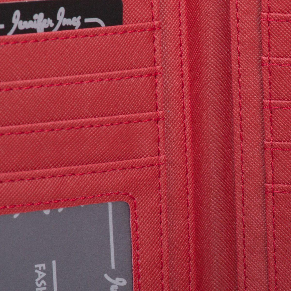 Jennifer Jones Geldbörse, Geldbörse Reißverschluss Damen mit klappbar Geldbeutel Portemonnaie rot
