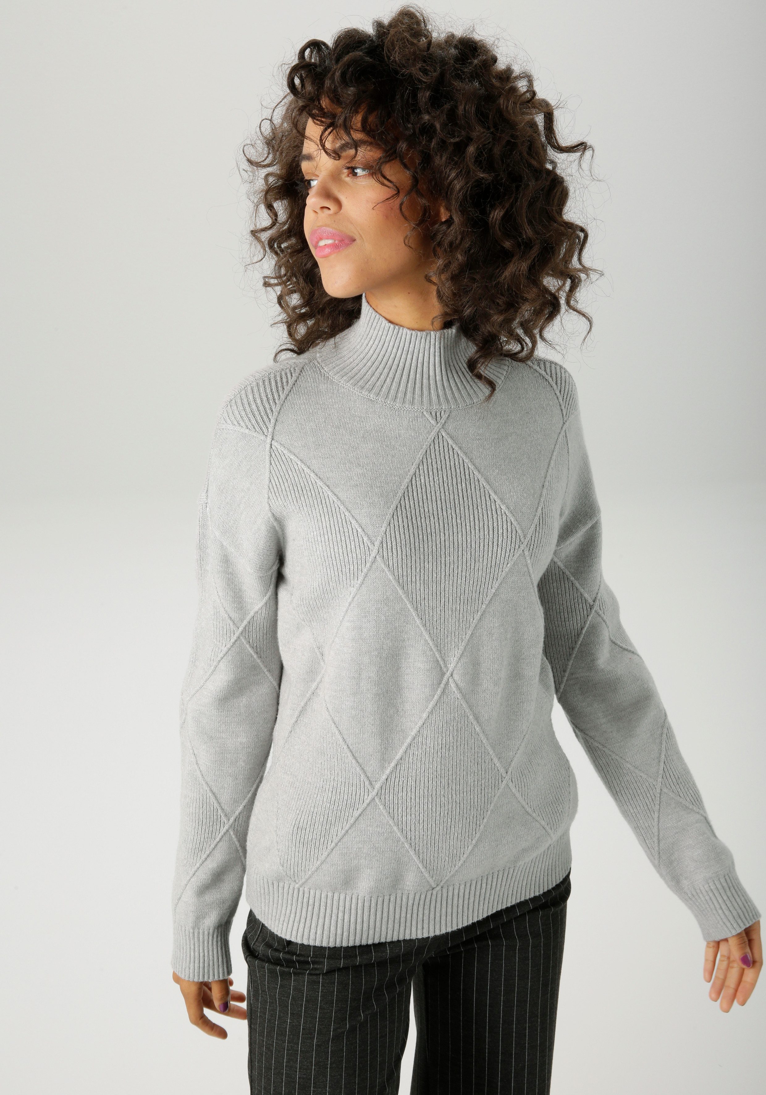 Aniston CASUAL Вязаные свитера im trendigen Rauten-Muster - NEUE KOLLEKTION