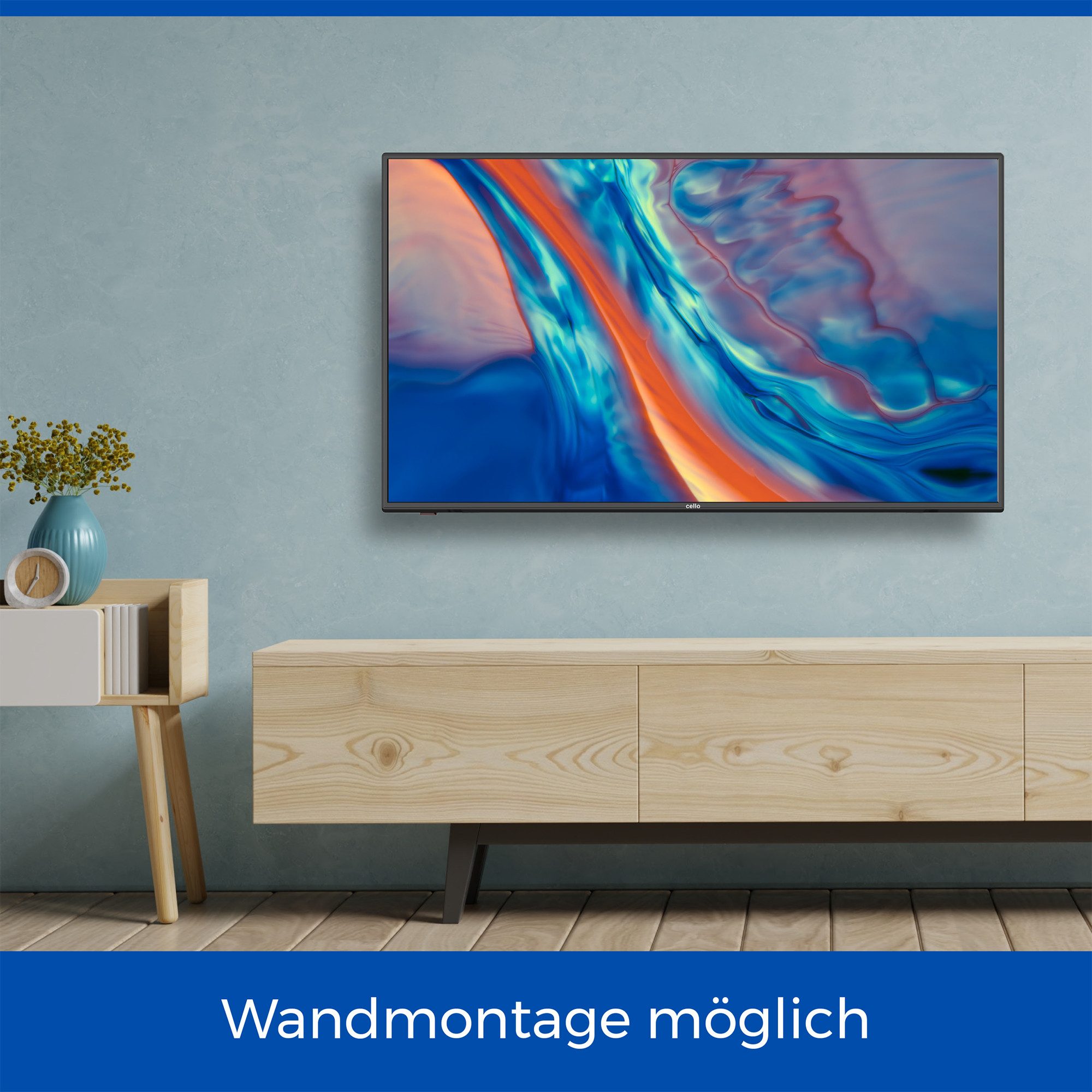 Cello C4320DVB LED-Fernseher (109 cm/43 Zoll, Full HD, Triple‑Tuner DVB‑T2/C/S2, 3× HDMI & USB‑Recording (PVR)