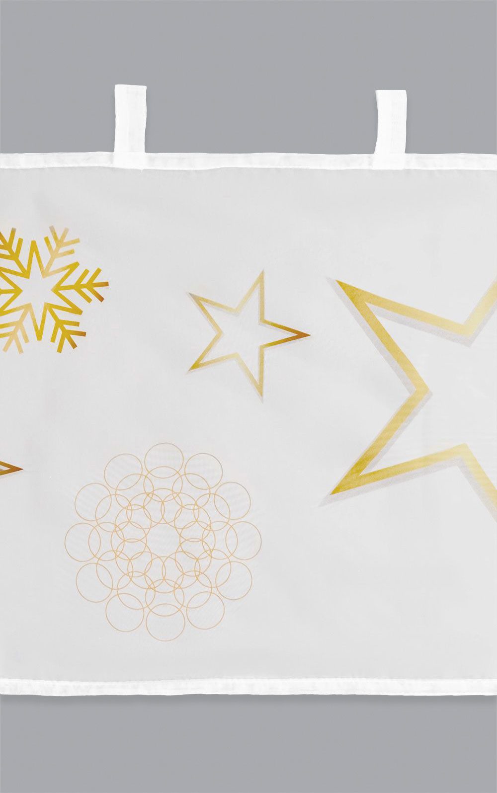 LYSEL® Scheibengardine Weihnachtssterne (1 St), transparent, HxB 45x120cm