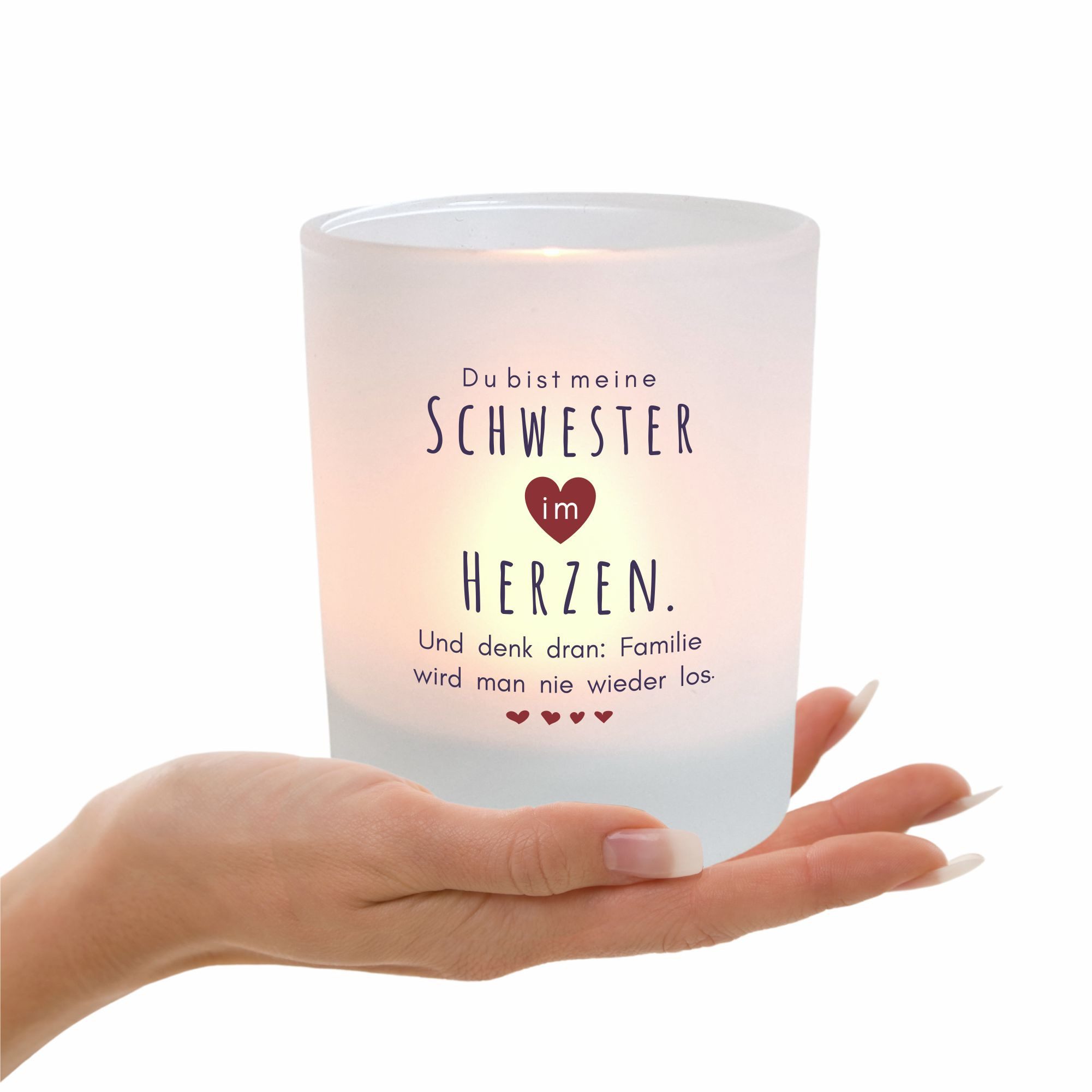 KÜSTENGLÜCK Windlicht Schwester im Herzen, Geschenk günstig online kaufen