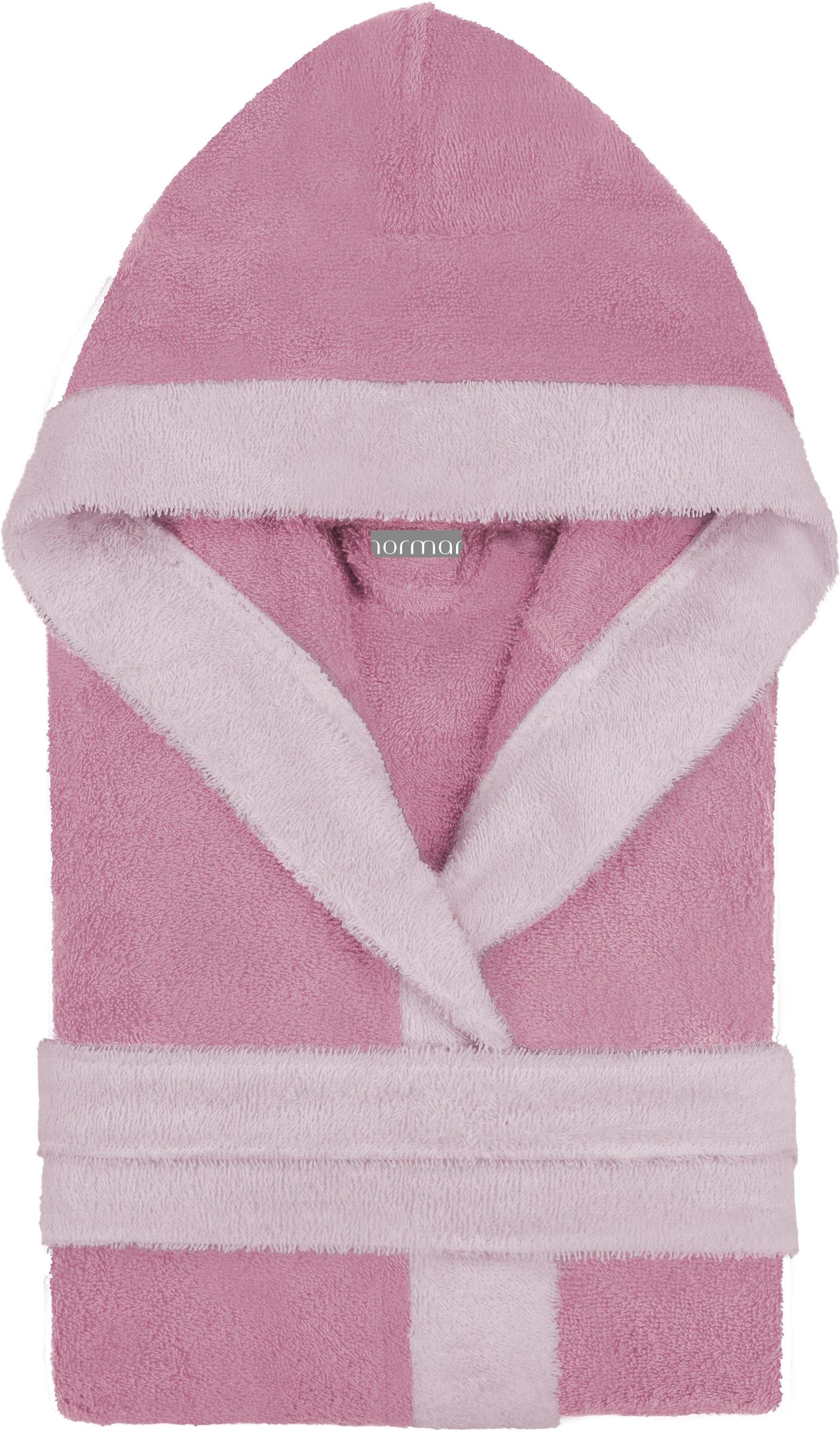 normani Kinderbademantel Kinder Bademantel aus Bio-Baumwolle Elounda, Bio-Baumwolle, Kapuze, Bindegürtel, Kinderbademantel aus weichem und schadtsofffreiem Mate – Bild 2 von 5