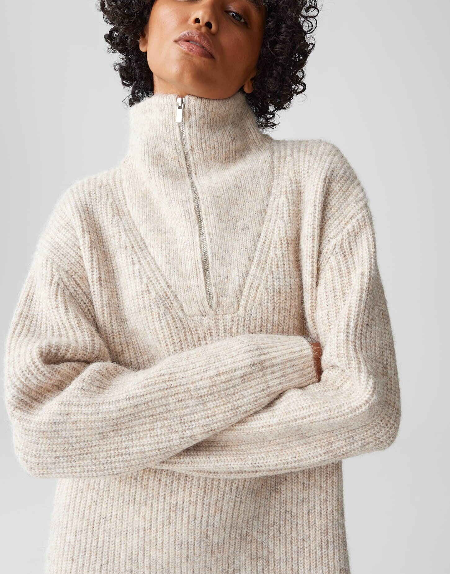 OPUS Sweatkleid WONELLI im Wollmix lockere Passform, weicher Griff, wärmend