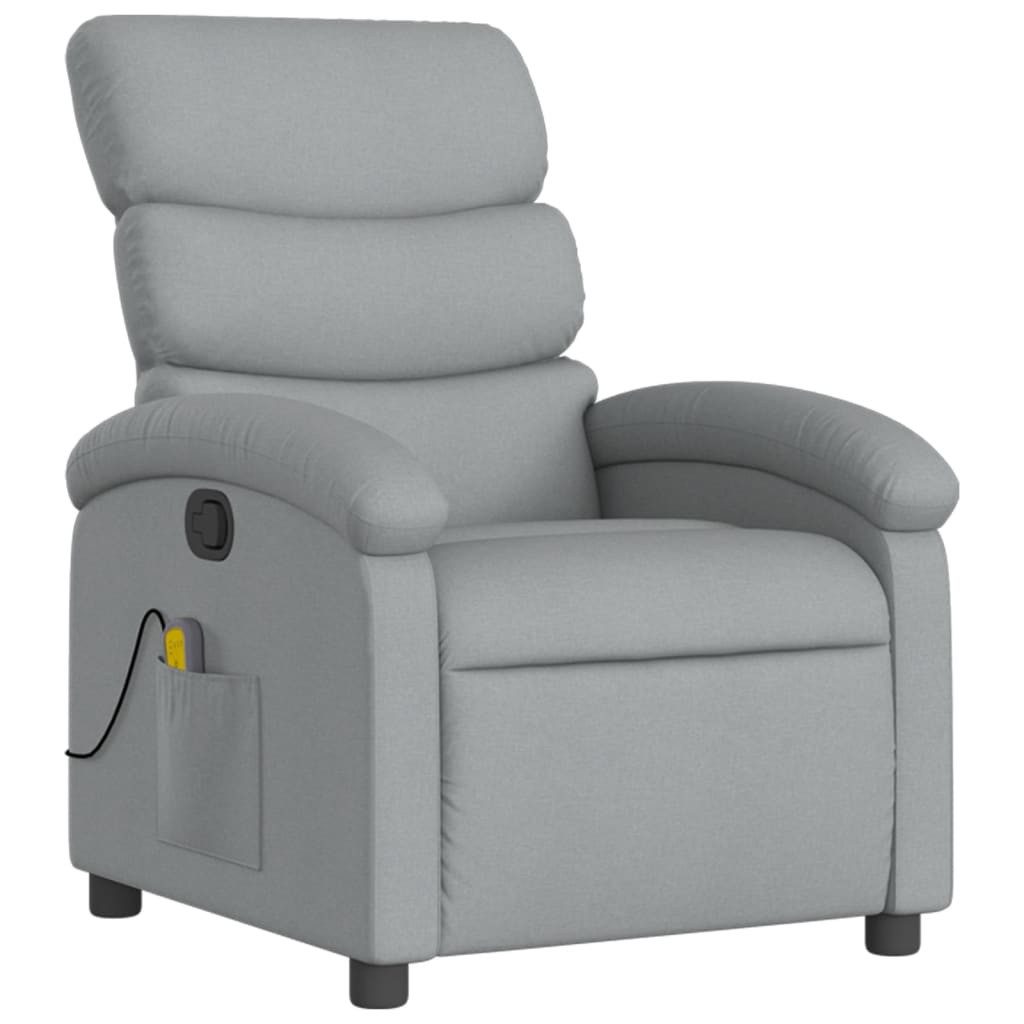 vidaXL Sessel Massage-Relaxsessel, hellgrauer Stoff (1-St) günstig online kaufen