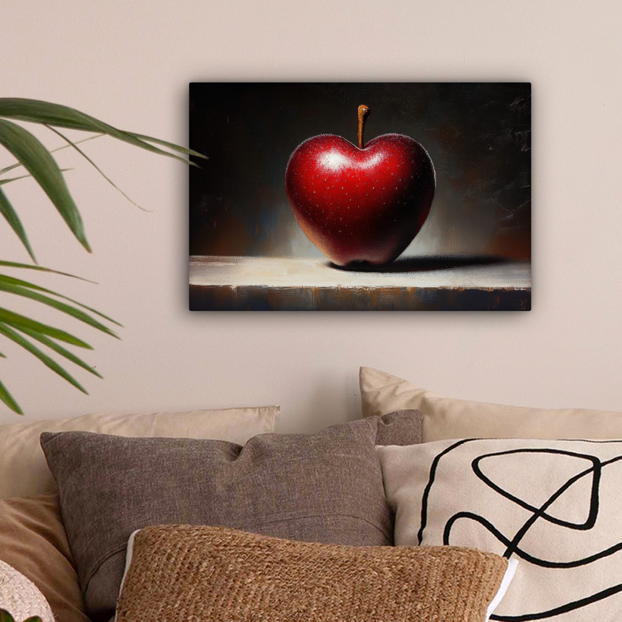 OneMillionCanvasses® Leinwandbild Apfel - Herz - günstig online kaufen