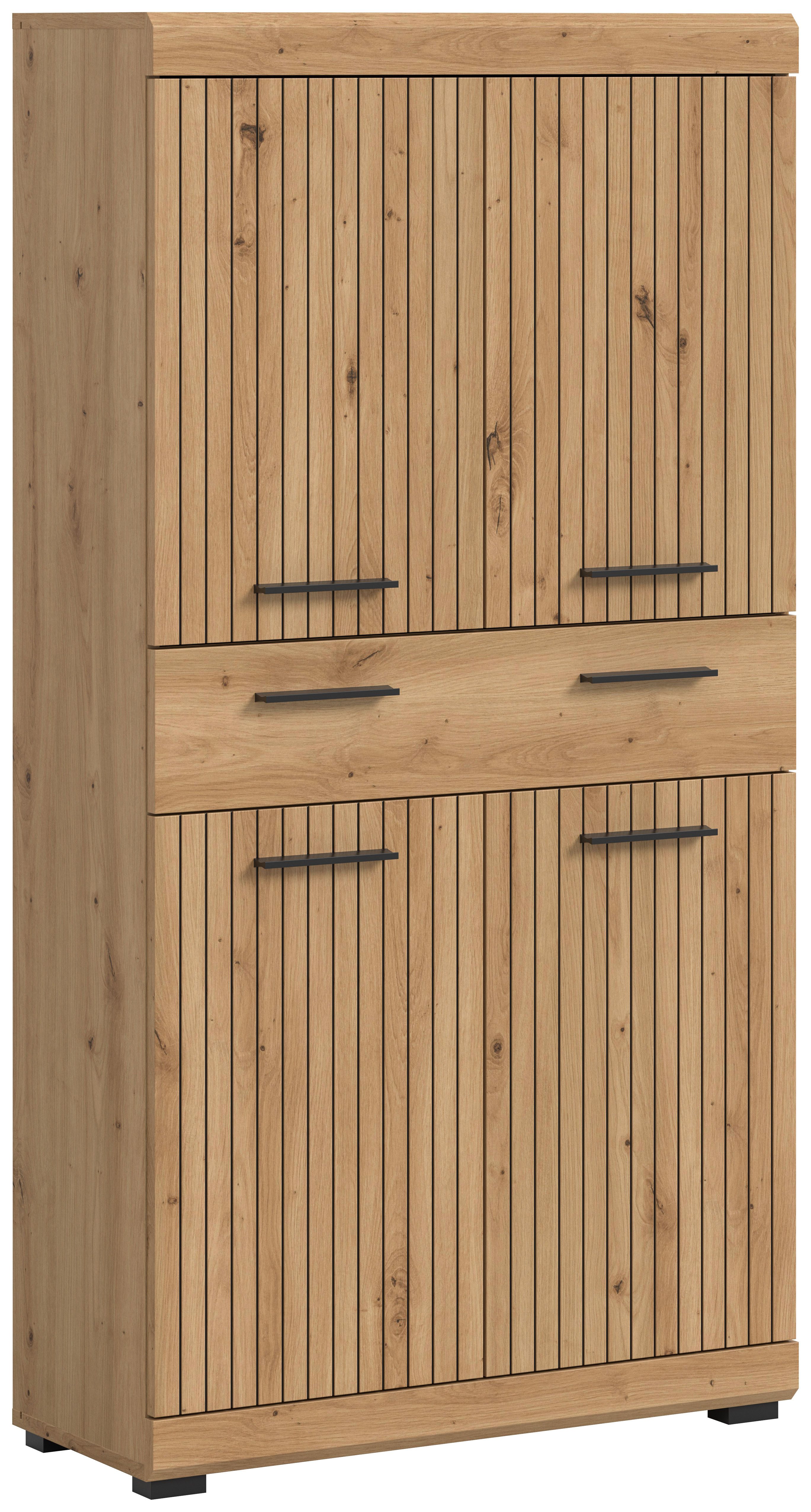 welltime Midischrank SIENA, Breite 74cm, 4 Türen, 1 Schubkasten, 4 Fächer, MDF-Front (TOPSELLER) in verschiedenen Farben erhältlich, Badmöbel, Badschrank, Schrank, Bad