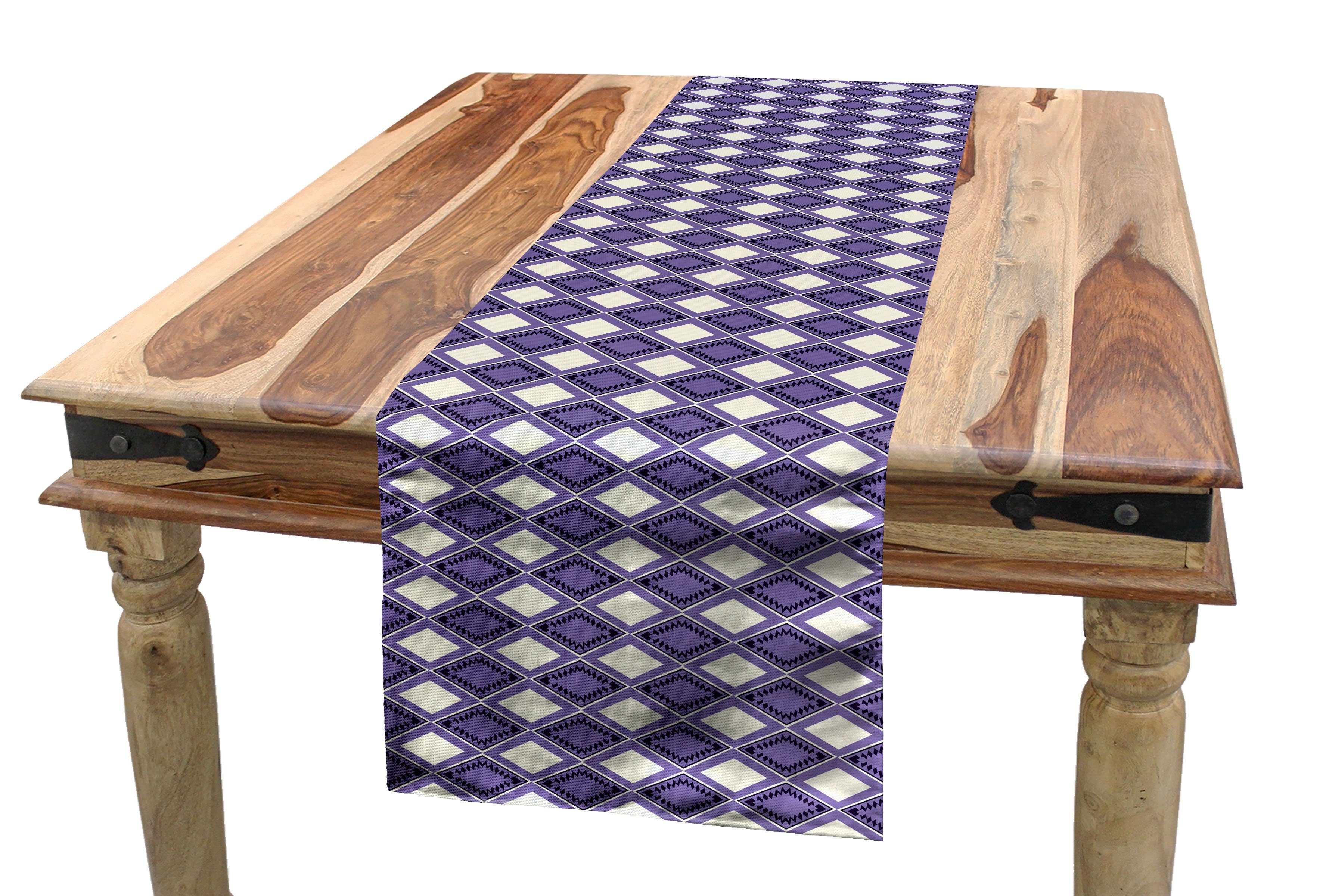 Abakuhaus Tischläufer Esszimmer Küche Rechteckiger Dekorativer Tischläufer, Geometrisch Vivid Chevron Zigzags
