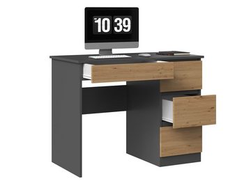 ibonto Computertisch Robuster Schreibtisch mit 4 Schubladen - Ideal für Büro & Wohnzimmer