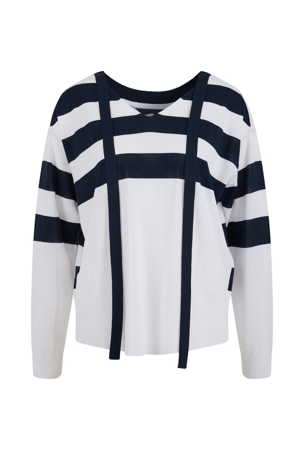 Sportalm Kitzbühel Sweatshirt Vale 450270 Maritimes Streifendesign mit modischen Bändern