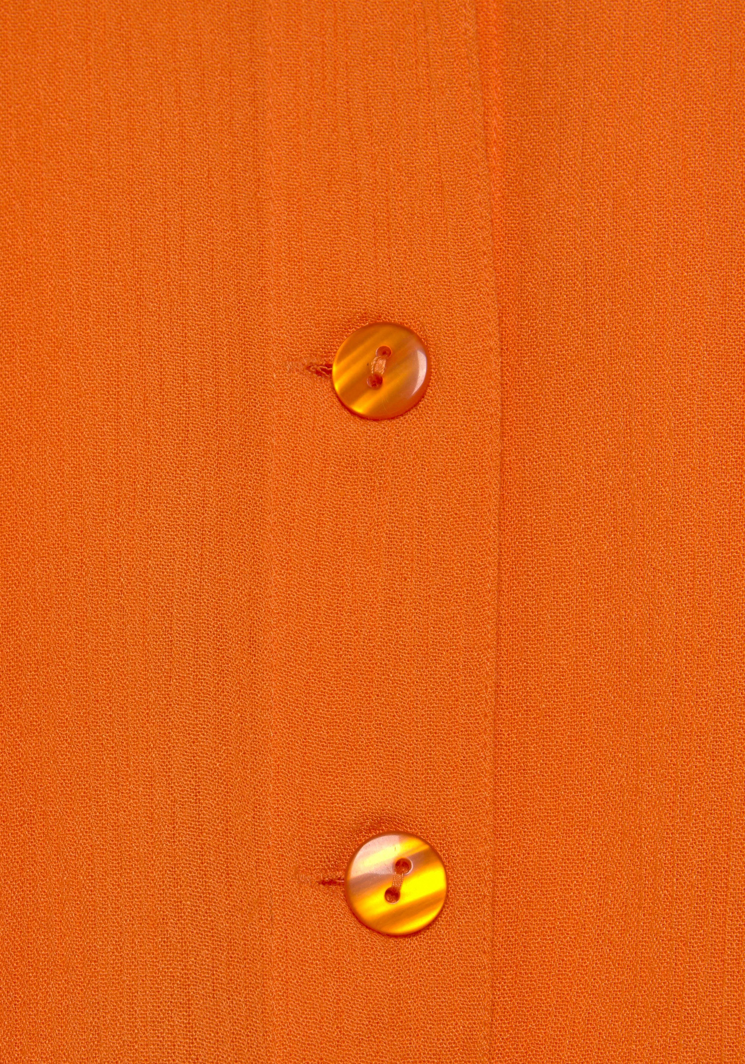 Longbluse Blusenkleid, Kurzarmbluse, mit LASCANA sommerlich orange Knopfleiste,