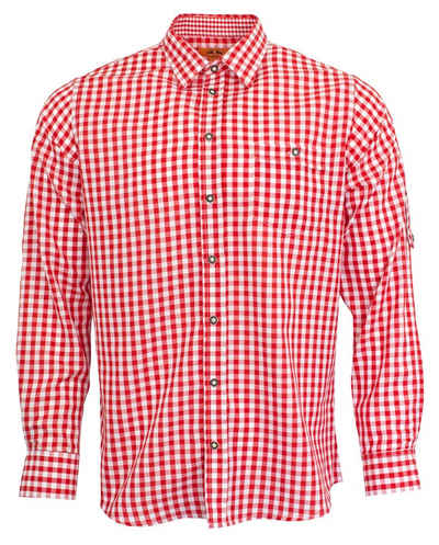 Maddox Trachtenhemd »Maddox Slim Fit Trachtenhemd Niels - Rot Weiß«