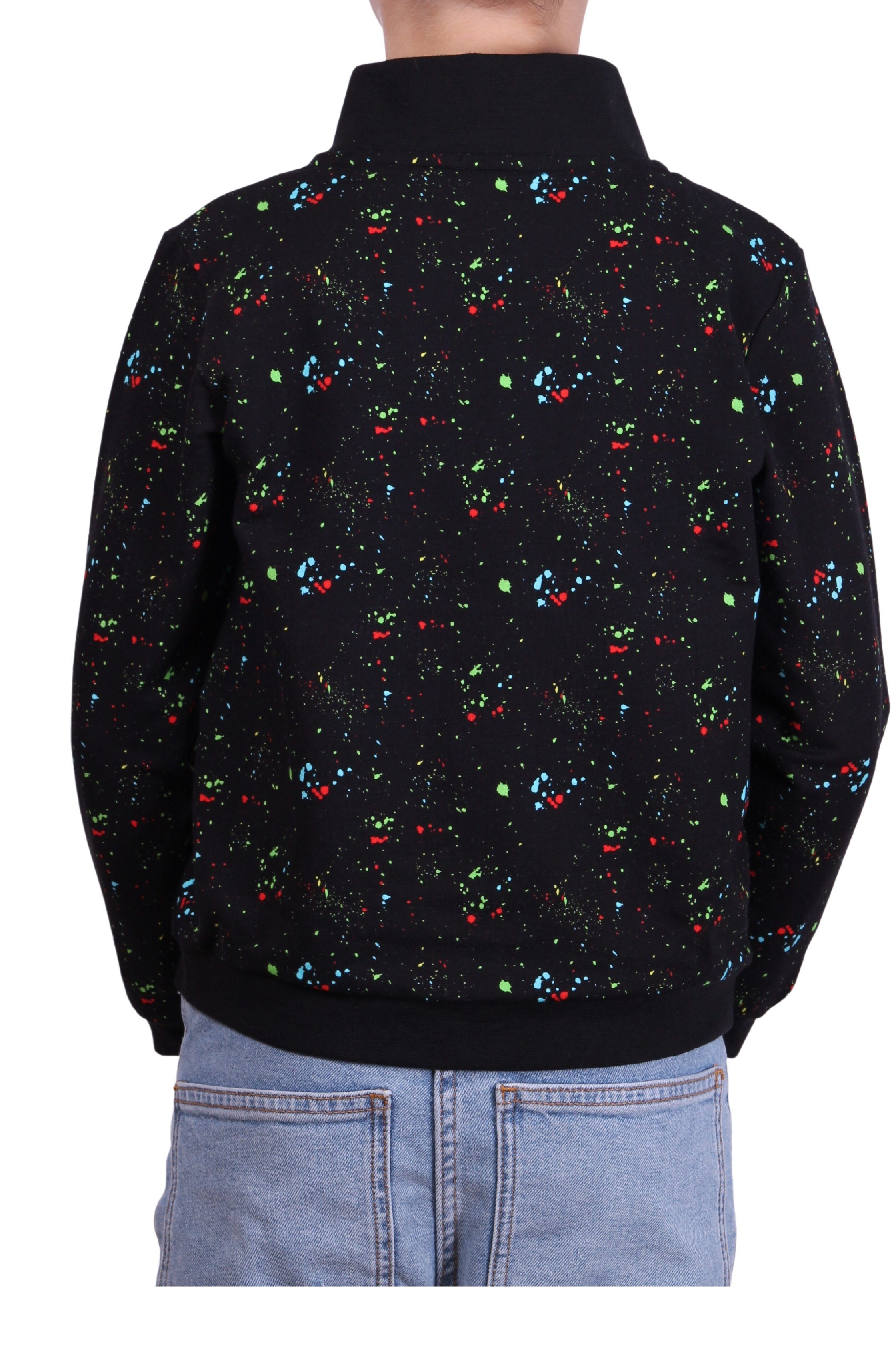 coolismo Sweater Kinder Sweatshirt Jungen Pullover mit farbigem Splash-Print Baumwolle, Made in Europa