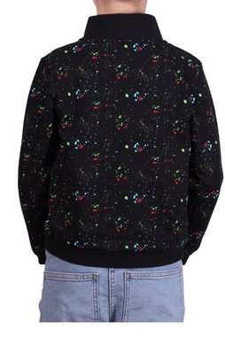 coolismo Sweater Kinder Sweatshirt Jungen Pullover mit farbigem Splash-Print Baumwolle, europäische Produktion