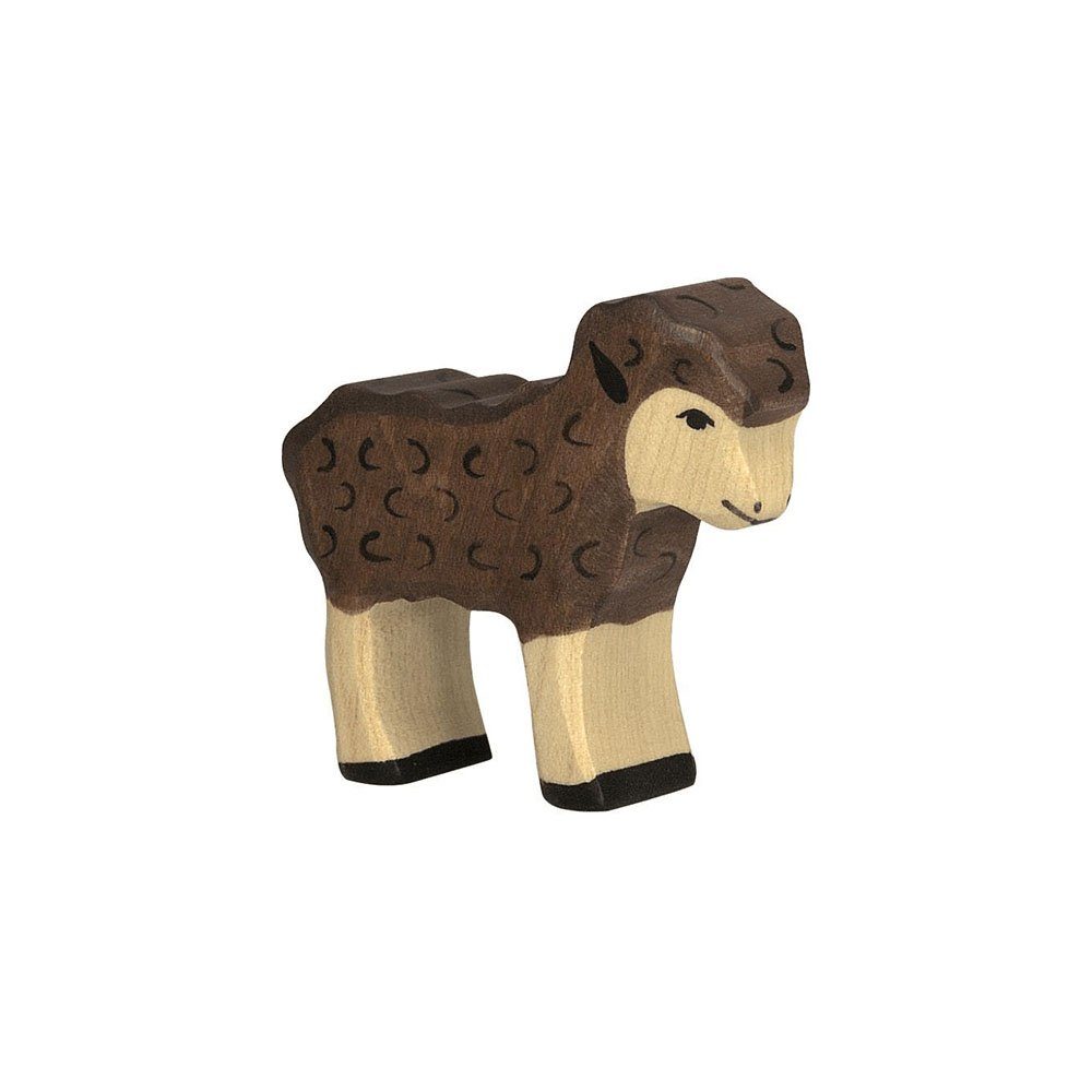 Holztiger Spielfigur HOLZTIGER Lamm aus Holz - schwarz