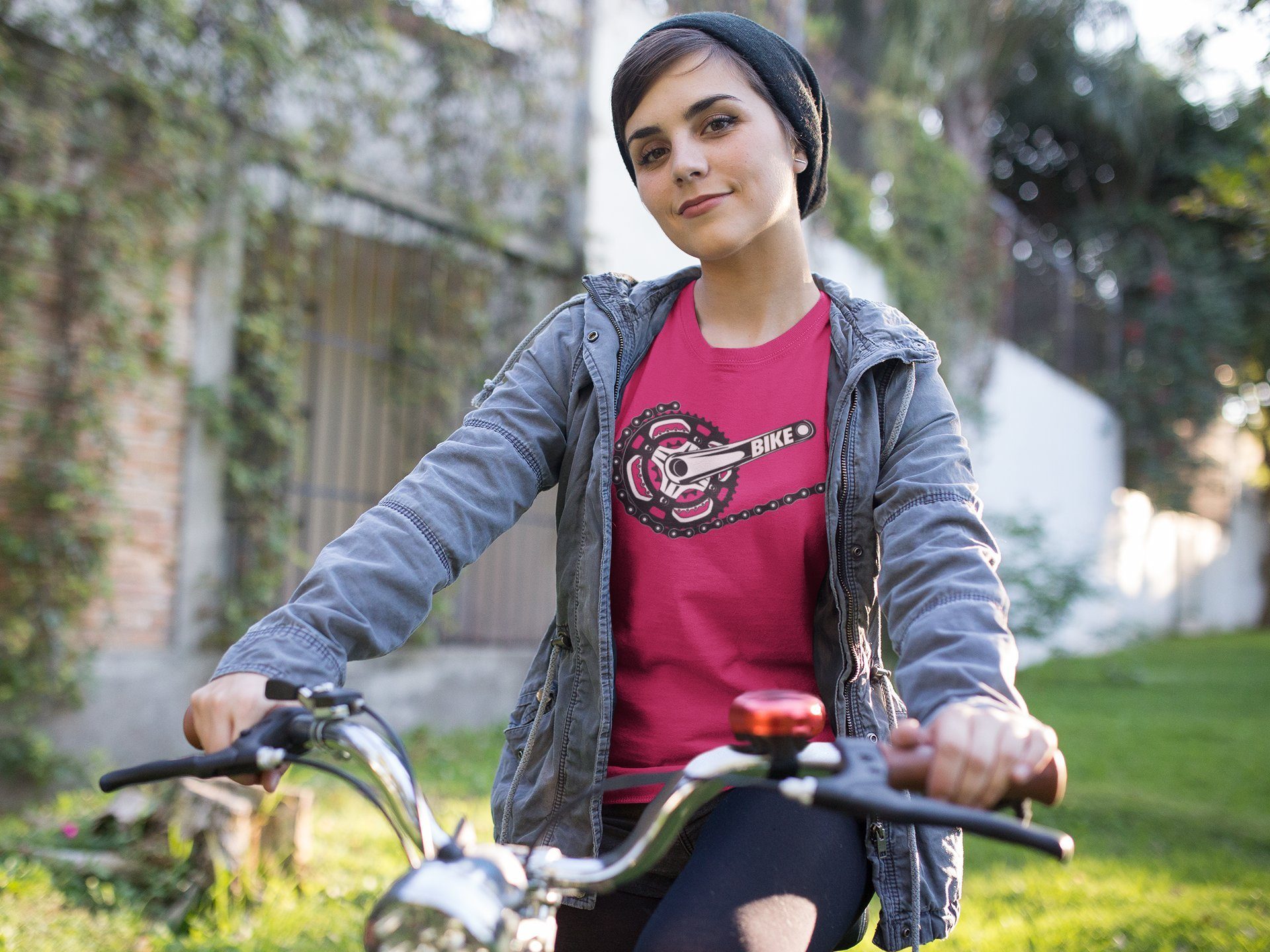 Baddery Print-Shirt Fahrrad T-Shirt Damen: "Bike" günstig online kaufen
