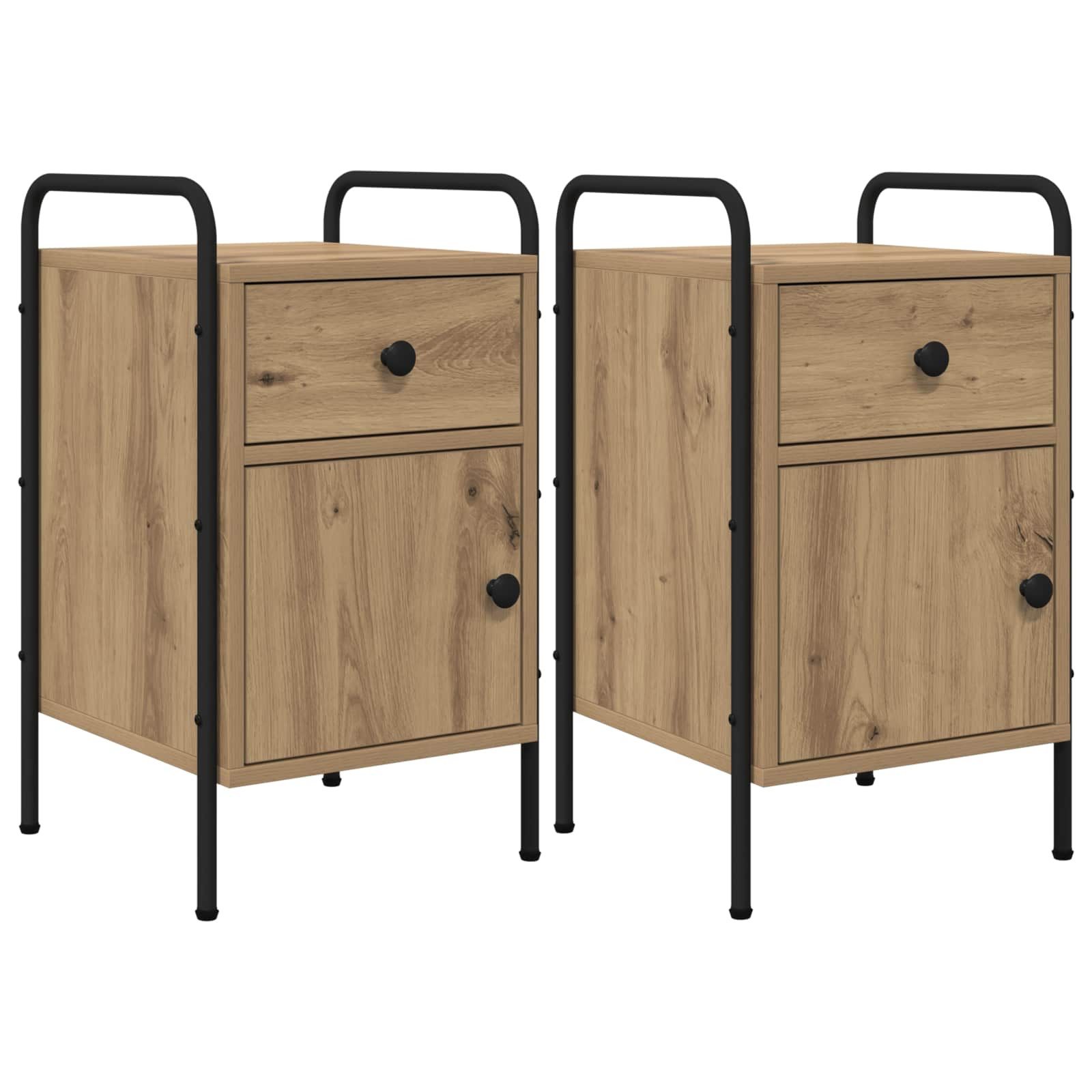 Nachttisch Nachttisch 2 Stk. Artisan-Eiche 35 x 36,5 x 61 cm Holzwerkstoff