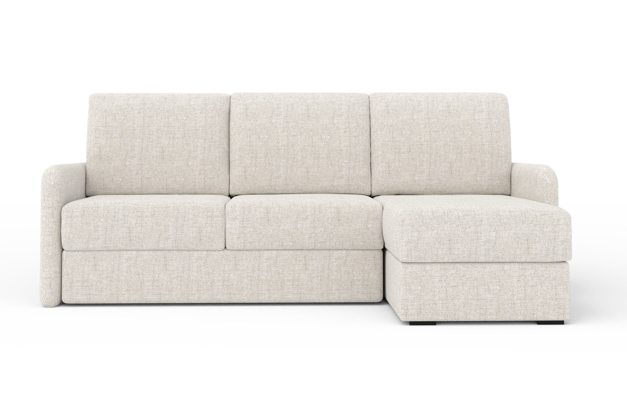 Deine Möbel 24 Ecksofa BIANCO Wohnlandschaft Sofa L-Form mit Schlaffunktion und Bettkasten, Weiß Creme Grau Hellgrau Anthrazit Schwarz 1 Teile, Bouclé / Stoff, Schlaffläche 195x144 cm