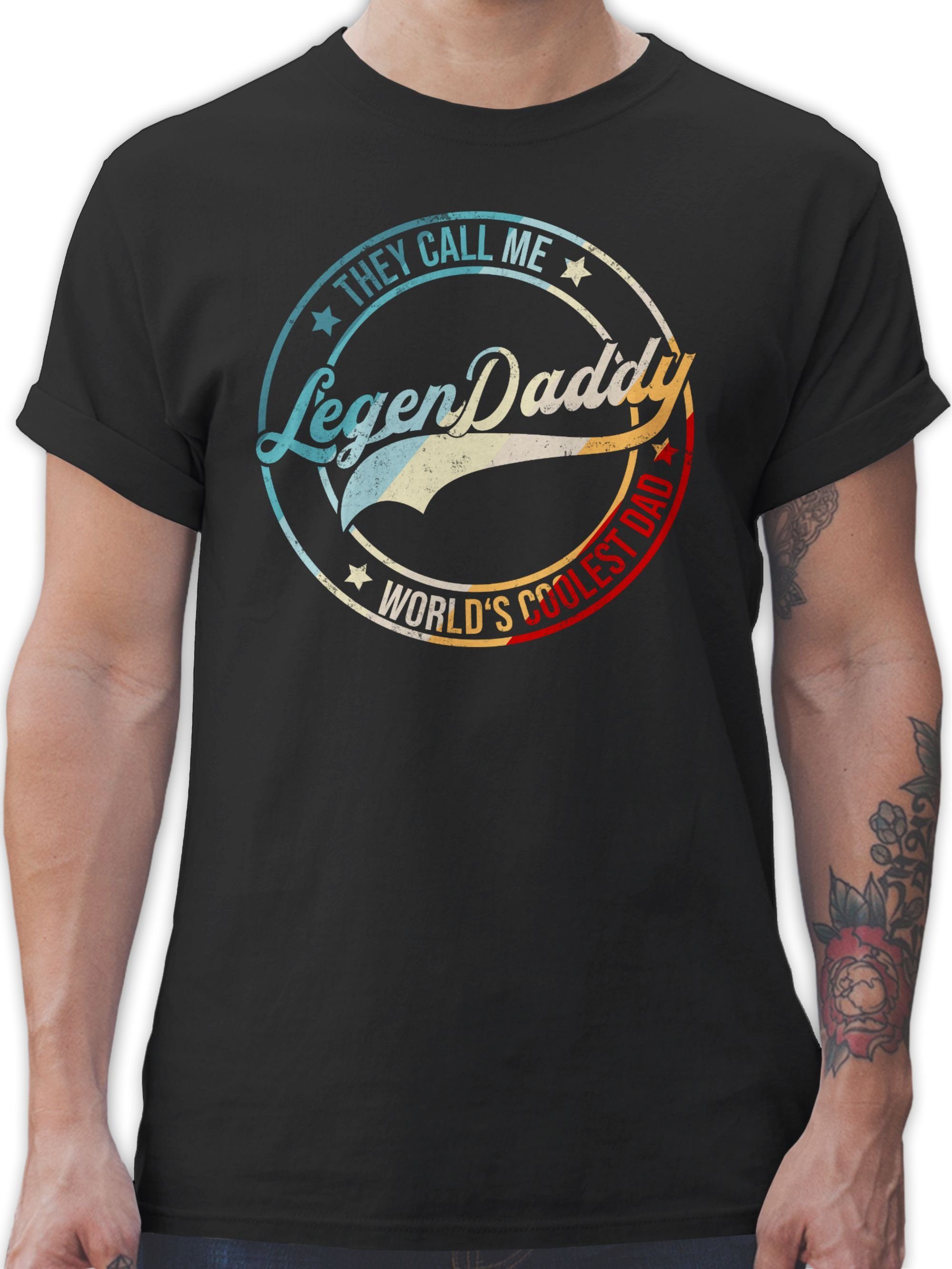 Shirtracer T-Shirt LegenDaddy 2023 Vatertag Geschenk für Papa 03 Schwarz