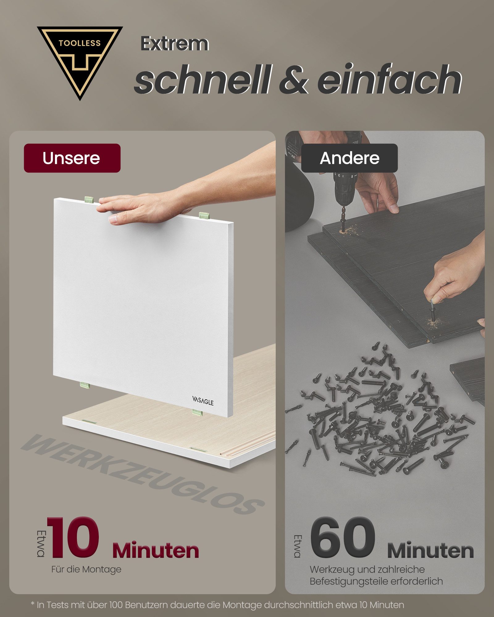 VASAGLE Lowboard Toolless-Technologie, Montage superschnell, TV-Schrank für günstig online kaufen