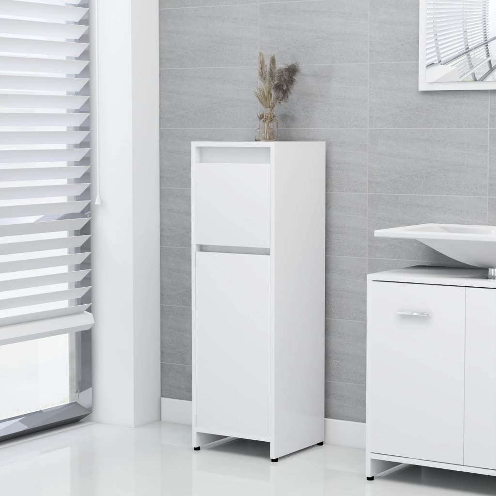 vidaXL Mehrzweckschrank NA Badezimmerschrank Schrank Nischenschrank Weiß 30x30x95 cm Spanplatt