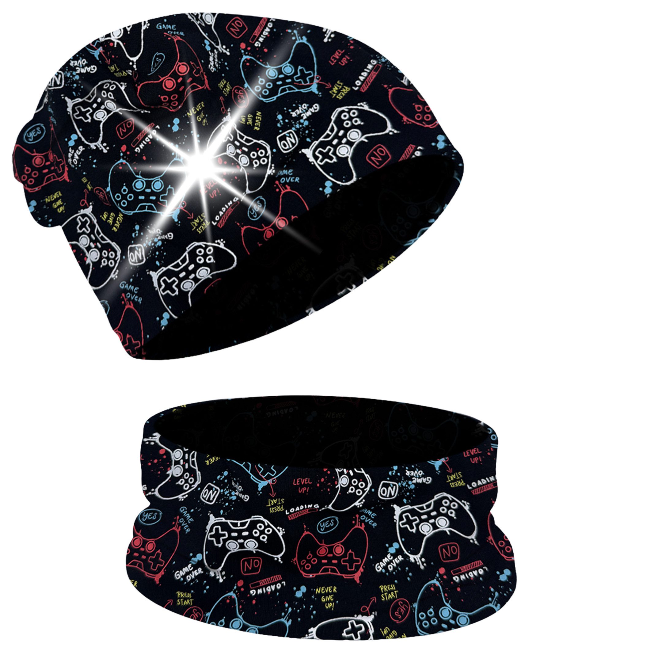HECKBO Beanie 360° Reflektor Kinder Beanie Mütze & Loop Schal Set