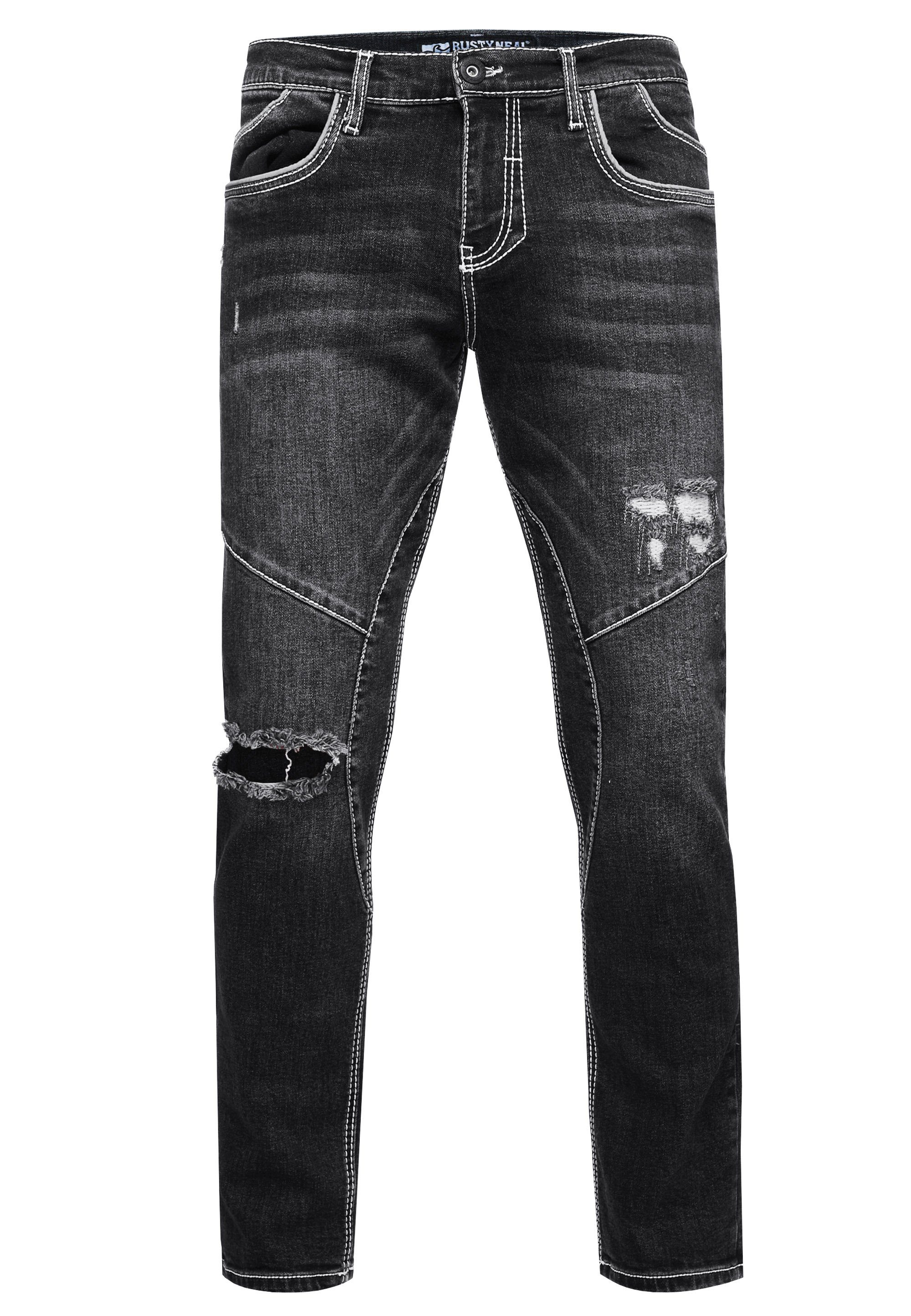 Neal Used-Details Rusty NISHO trendigen schwarz mit Straight-Jeans
