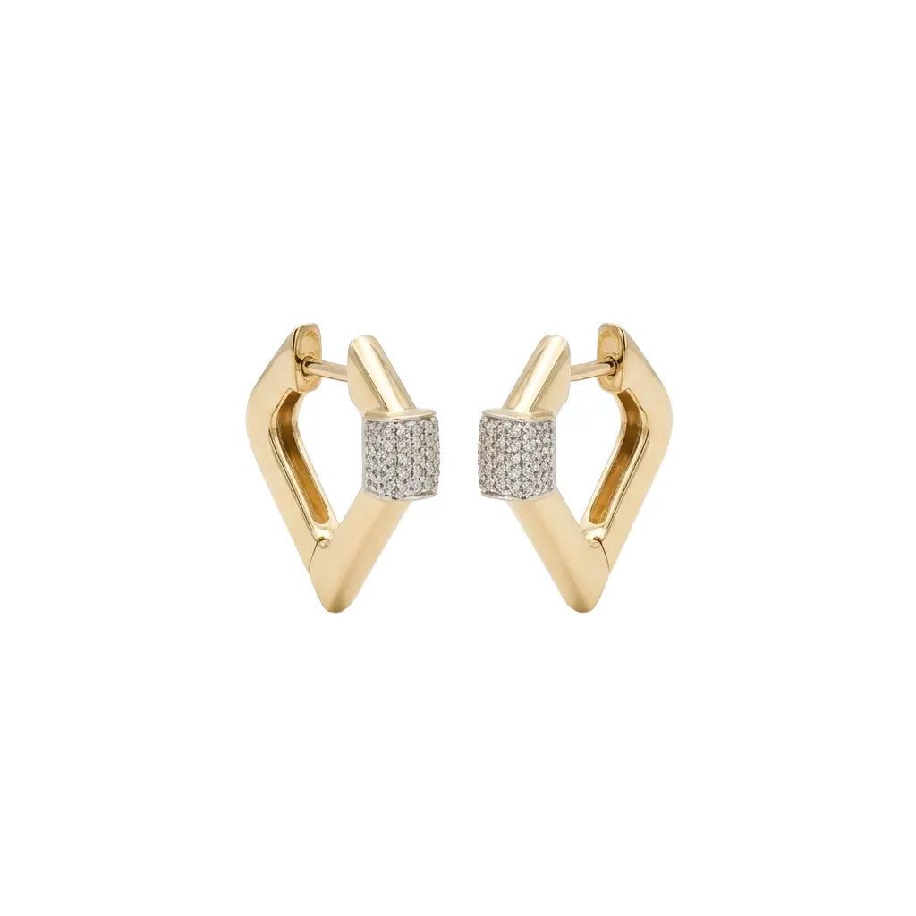 Suzan Gold Creolen-Set 375 Echtgold Aurexa Edge Zirkonia kantig