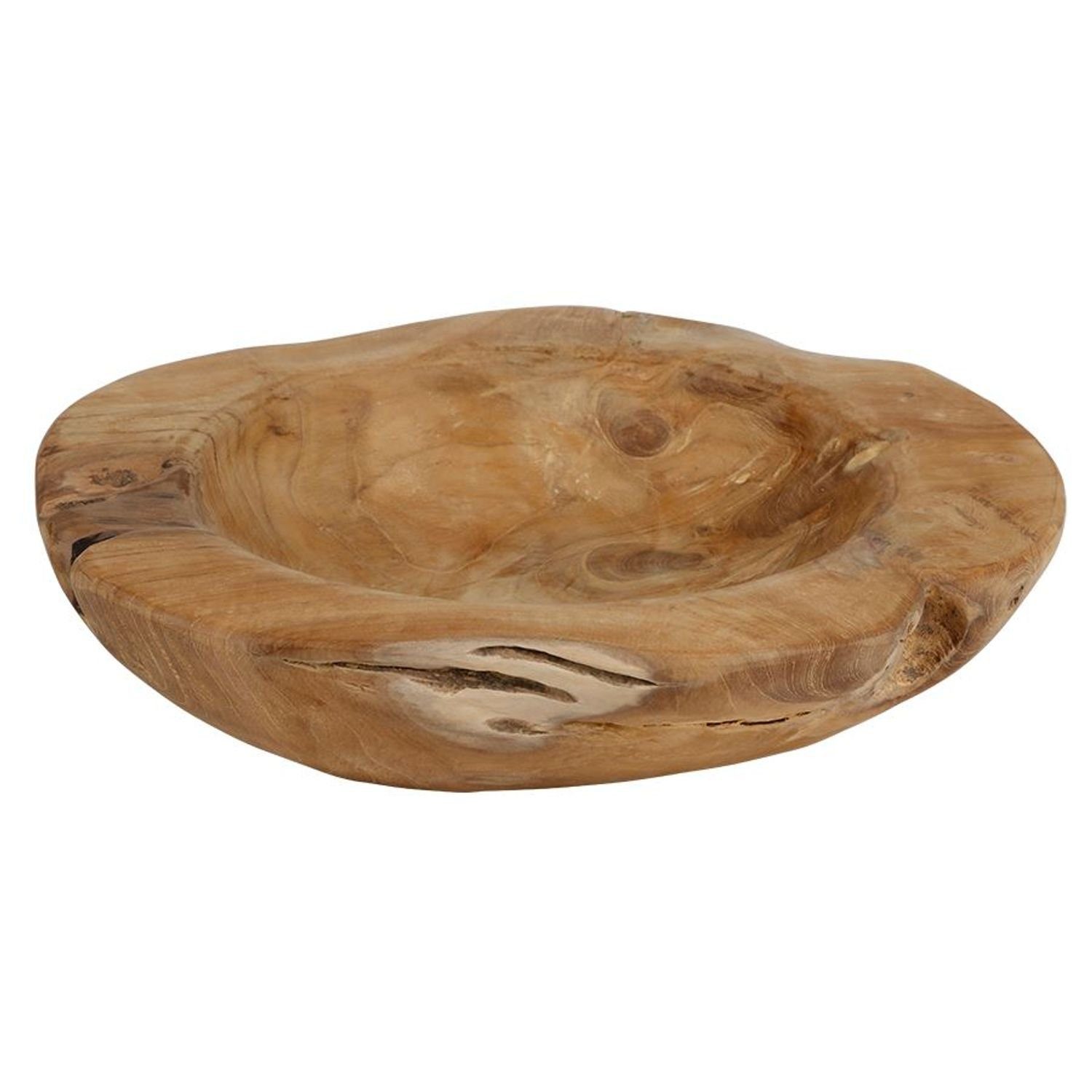 BURI Schale Rustikale Teakholzschale 27-30cm Schüssel Deko Holz Naturprodukt, Holz
