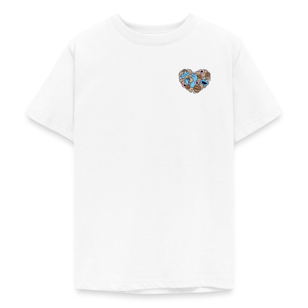 T-Shirt Sesamstraße Design Herz Mit Krümelmonster Teenager T-Shirt