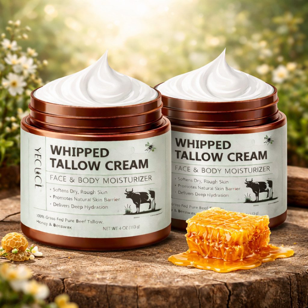 NexGen Beauty & Accessories Hautcreme Gesicht Creme Tallow Rindertalg Honig Beef Hautpflege Hautpflegecreme, 2-tlg.