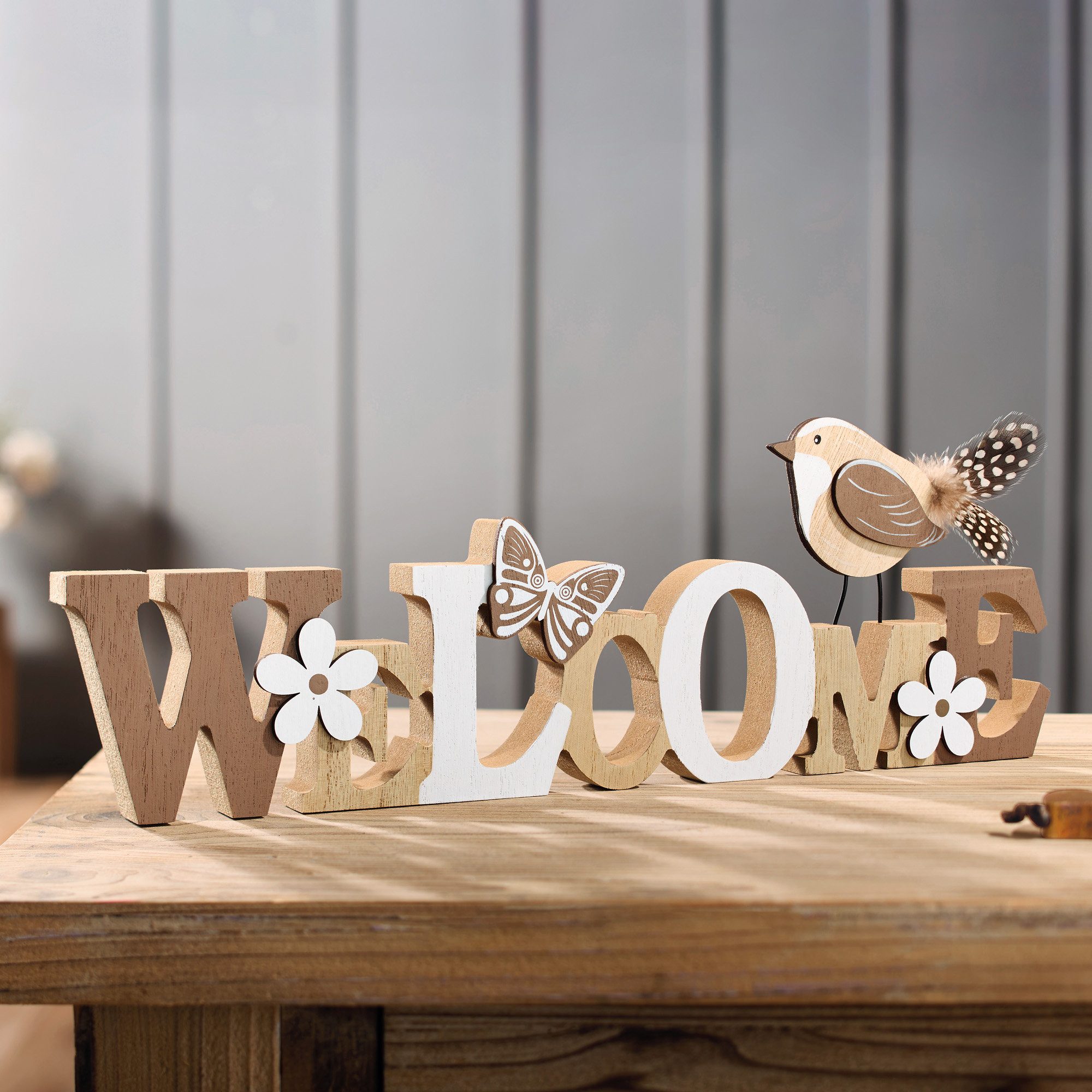 Wanddekoobjekt Deko-Schriftzug "Welcome", Schriftzug günstig online kaufen