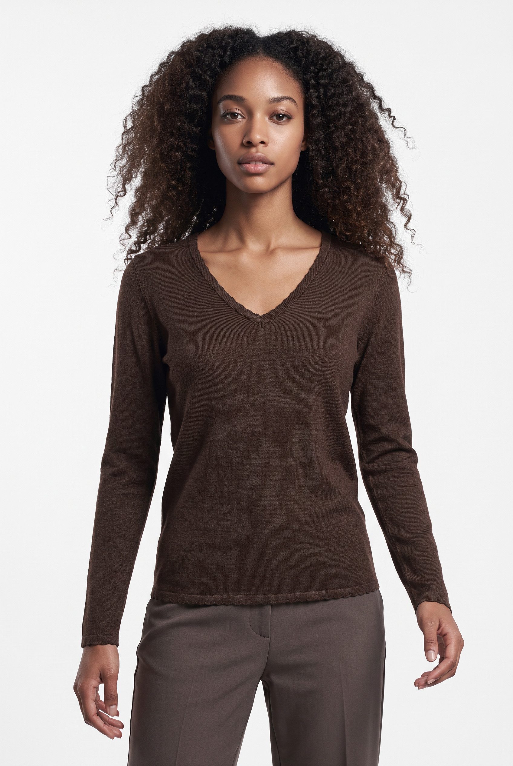 Saint Tropez Strickpullover MilaSZ LS V-Neck Pullover Viskosemischung, Regular fit