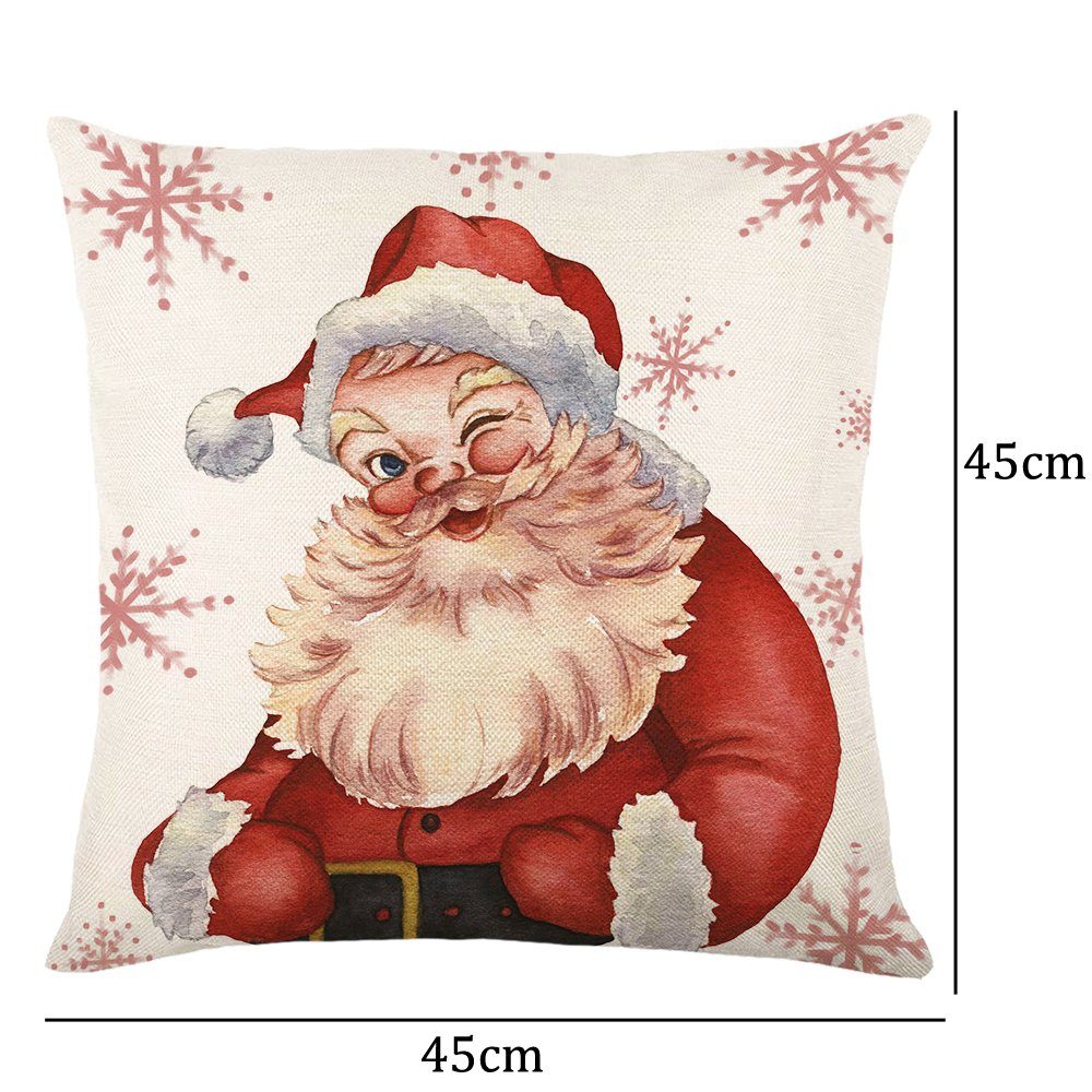 Kissenbezüge Weihnachten NO.1 45 Qelus, 45 Weihnachtsdekoration cm x (4 Kissenbezüge Stück), Kissenbezug