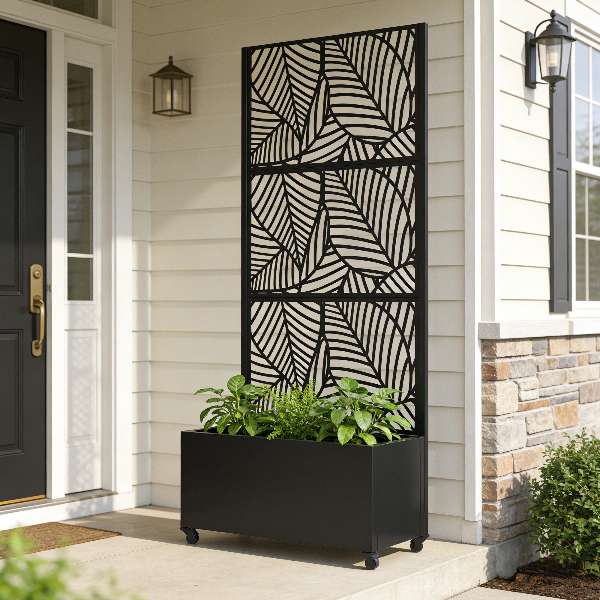 casa.pro Blumenkasten, mit Trennwand »Surnskoki« mit Rollen Stahl 190x82x38 cm Anthrazit