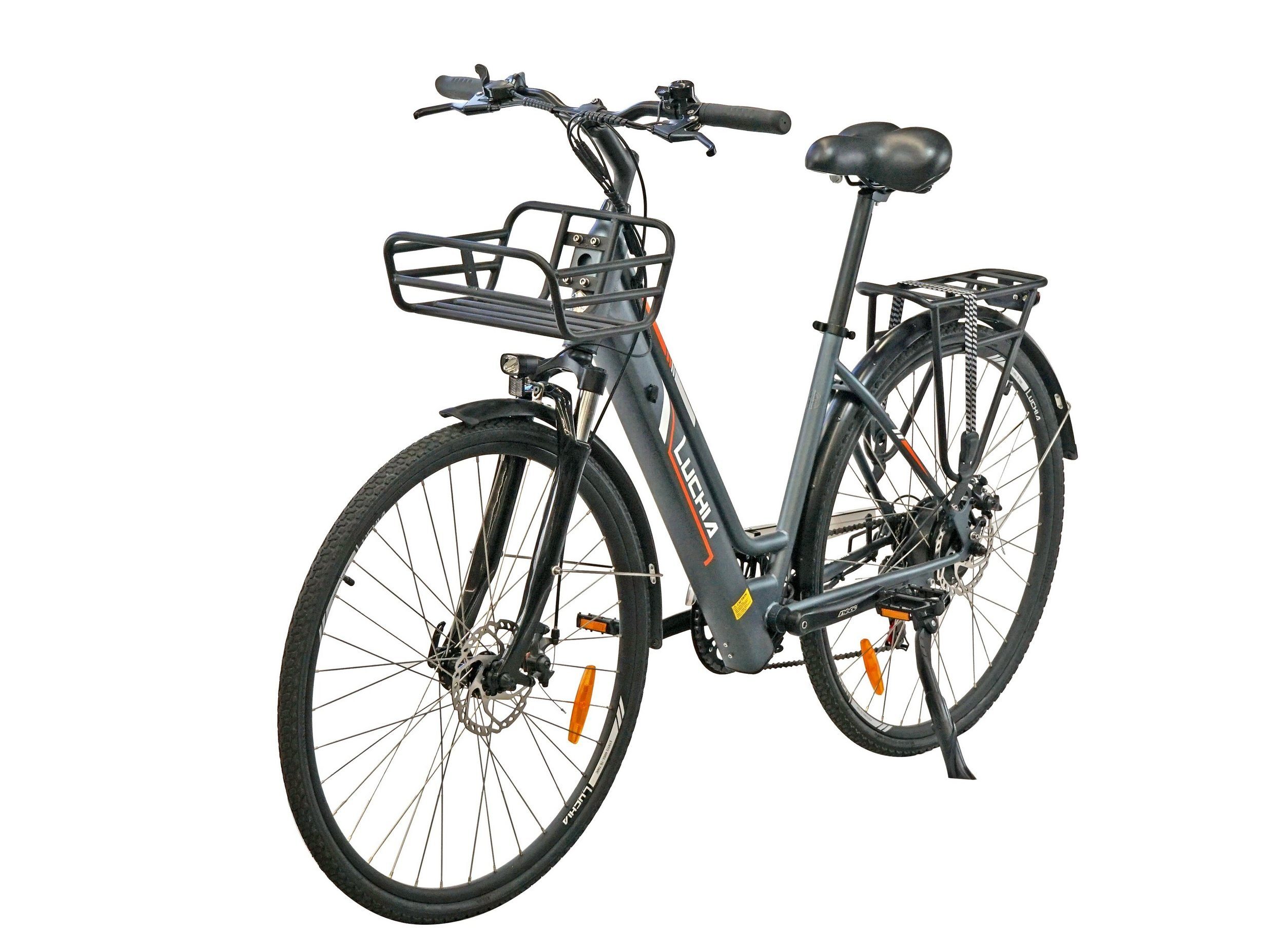 Grau 27,5-Zoll-Rad SHIMANO E-Bike, 1317009 Elektrofahrrad Stahl, Gang SHIMANO, Gotagee Heckmotor, (set) 6, 6 E-Bike 1 Rahmen