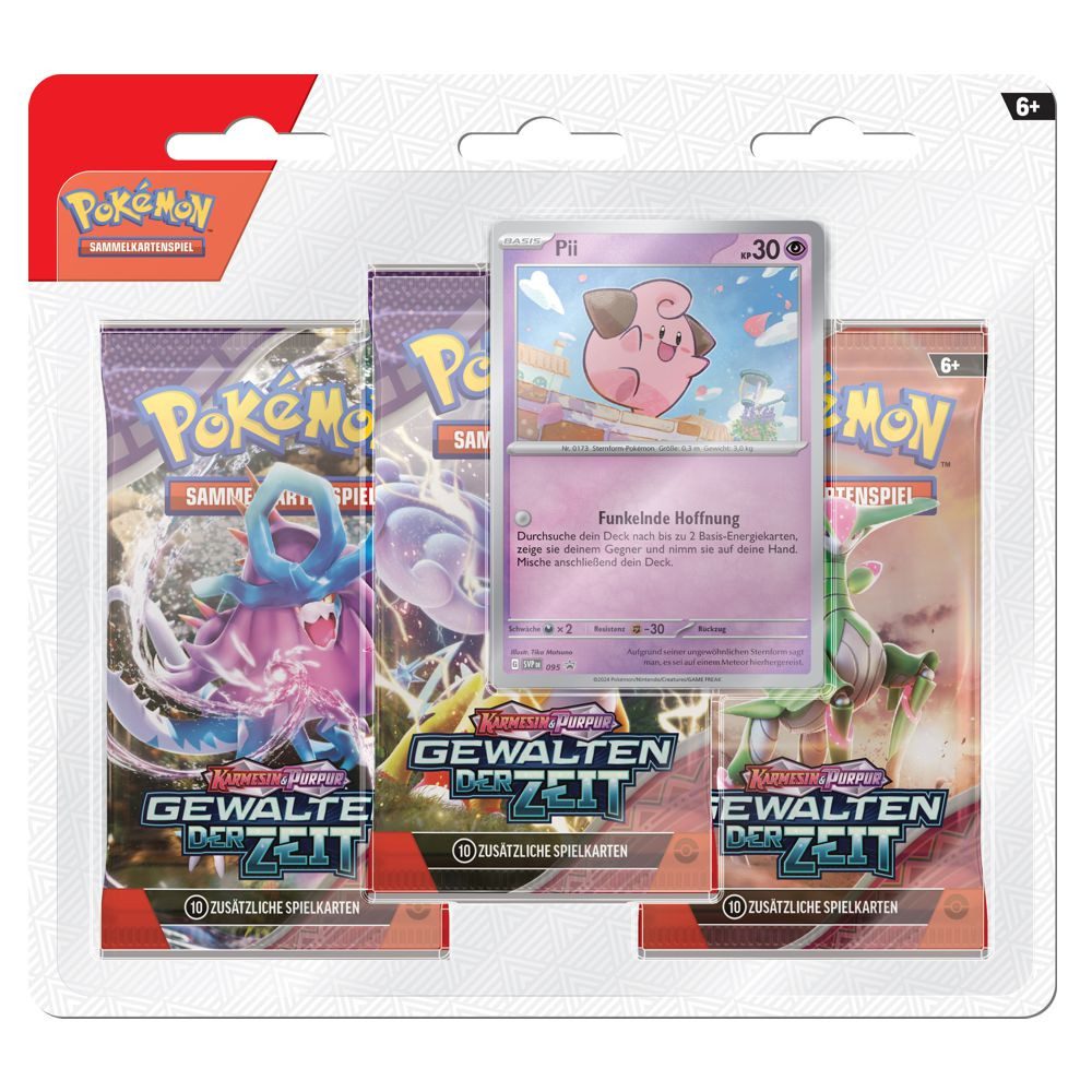 POKÉMON Sammelkarte Pii 3 Booster-Packs Pokemon Karmesin & Purpur Karten deutsch